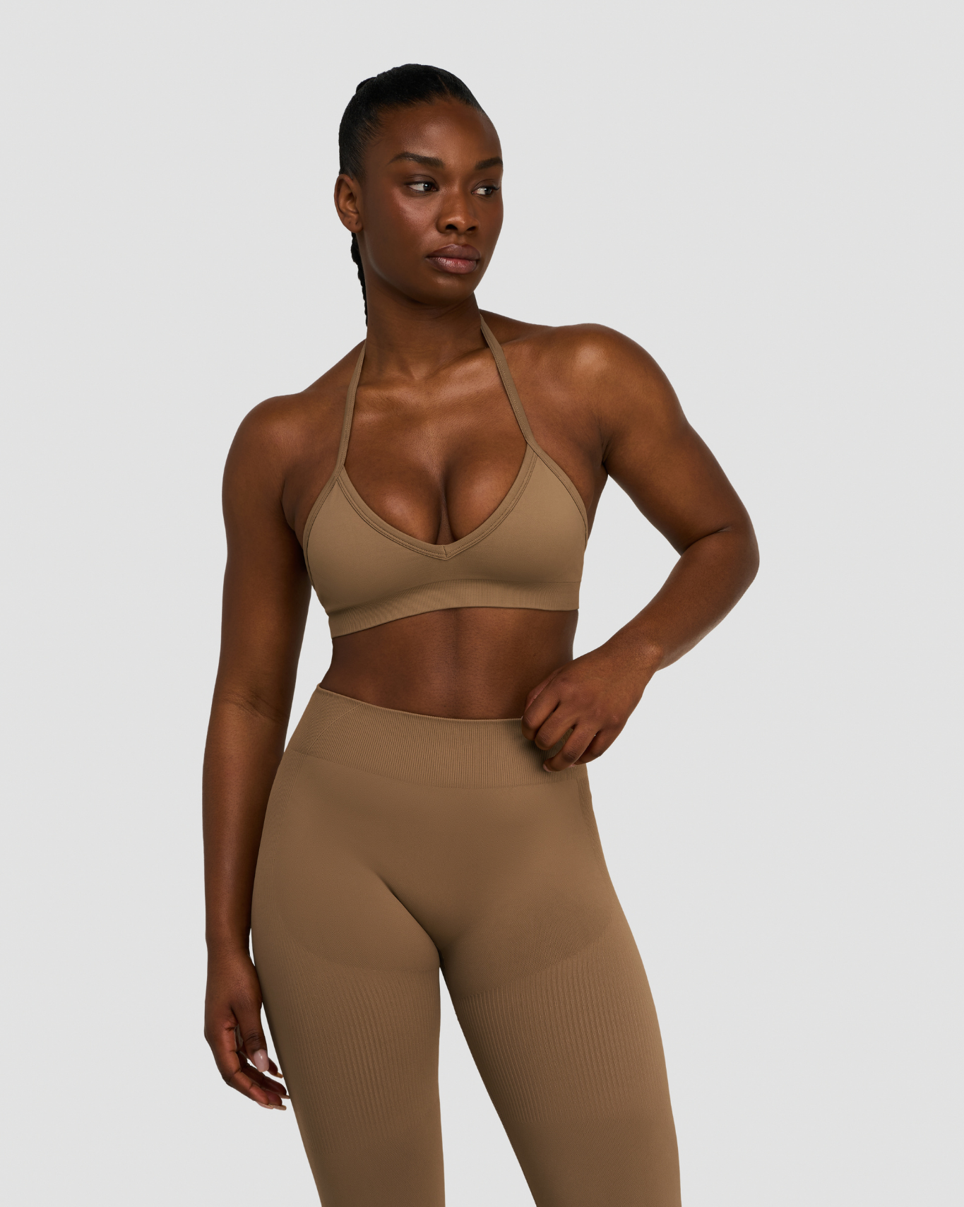 Elevate™ Sculpting Seamless Adjustable Halter Bra | Toffee