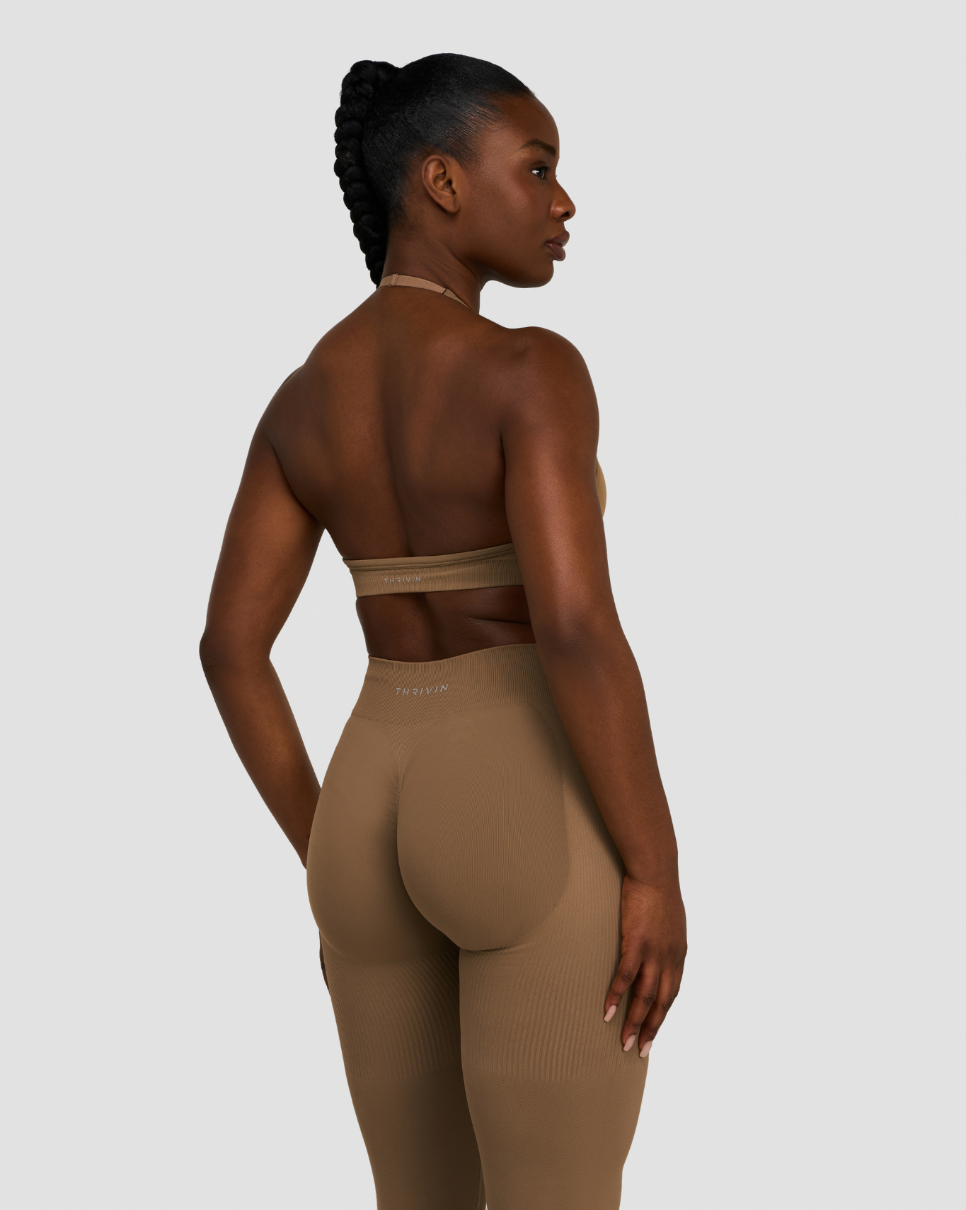 Elevate™ Sculpting Seamless Adjustable Halter Bra | Toffee