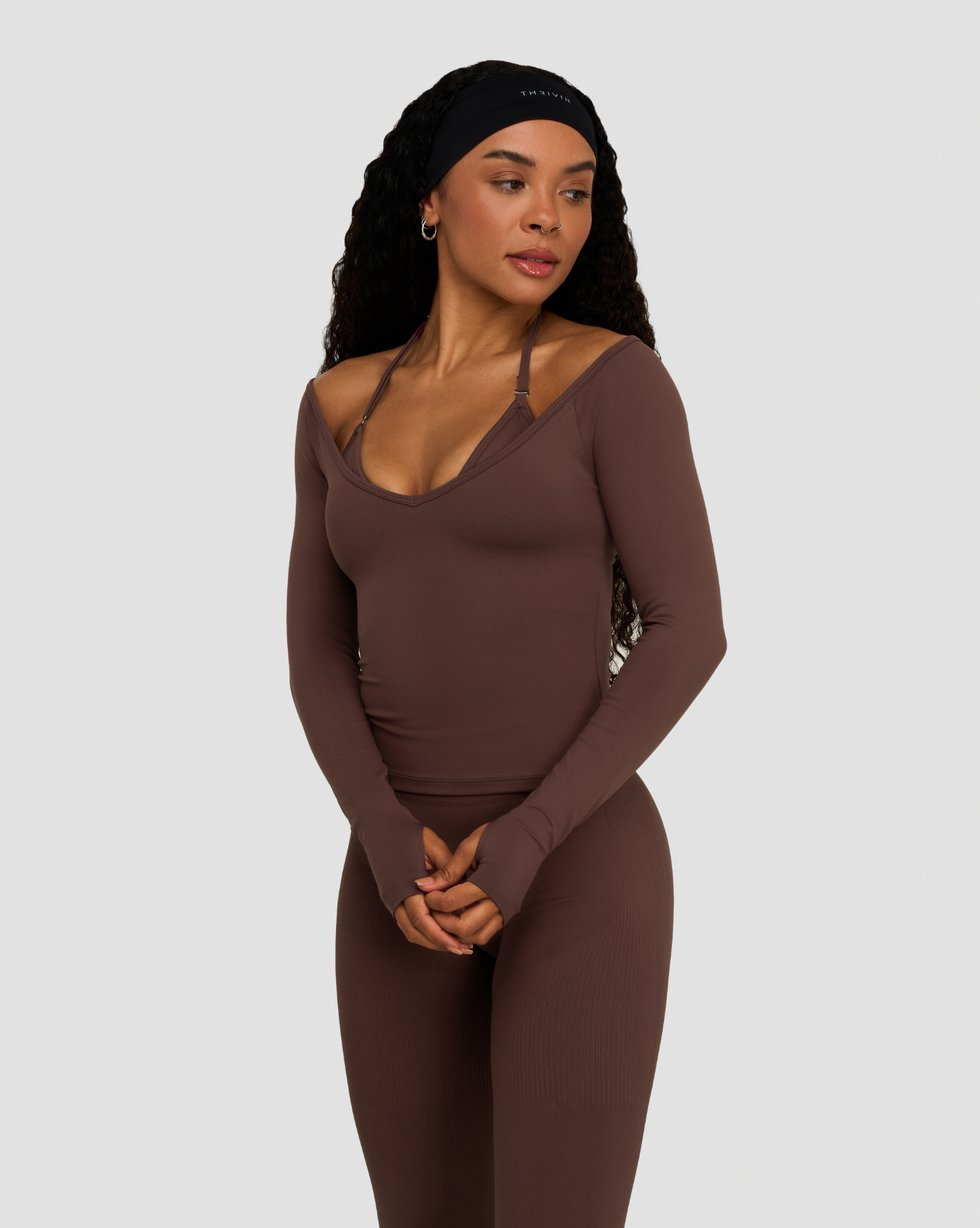 Elevate™ Sculpting Seamless V-Neck Top | Dark Mauve