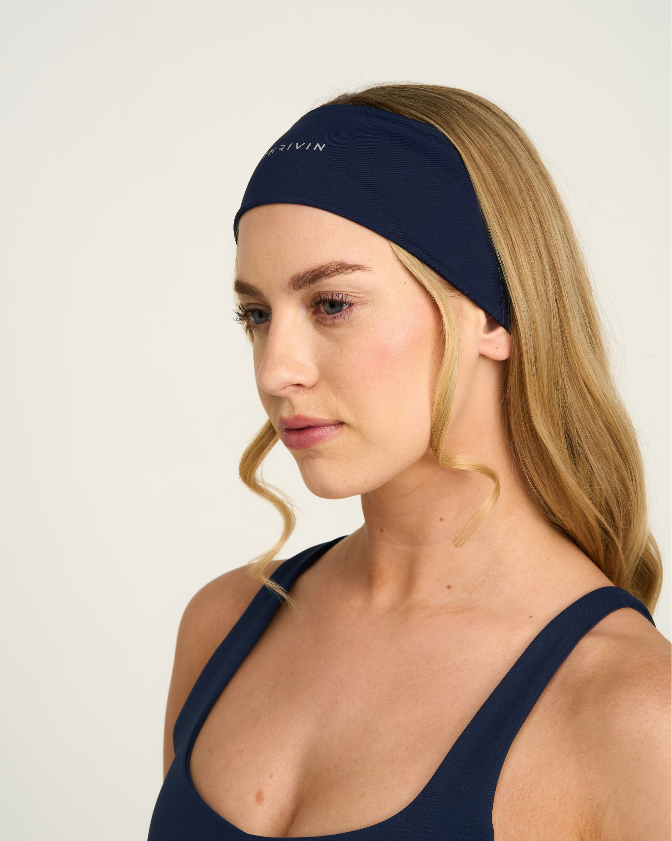 The Essential Collection Chrome Logo Headband | Midnight Navy