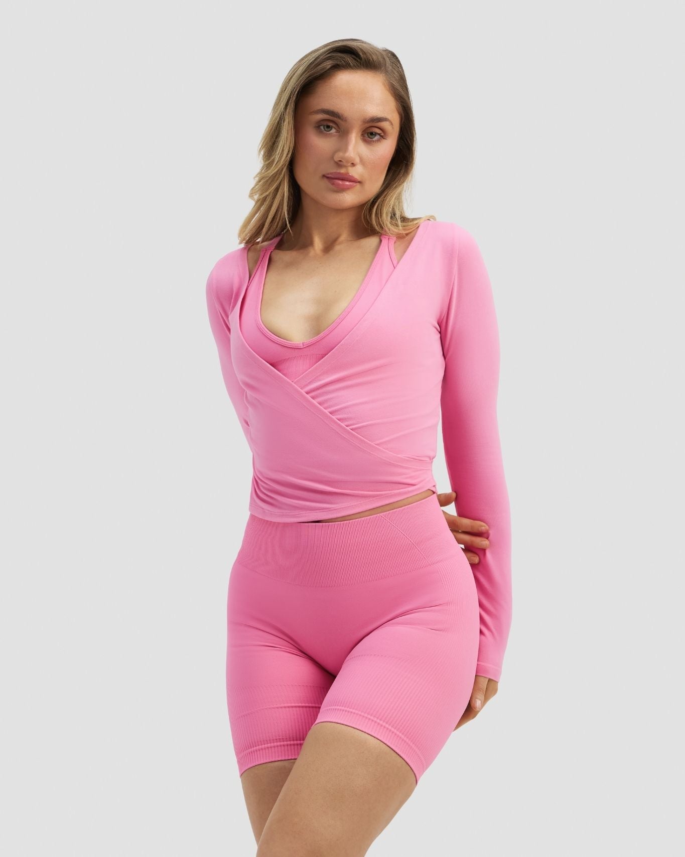 The Essential Collection Wrap Top | Bubble Pink