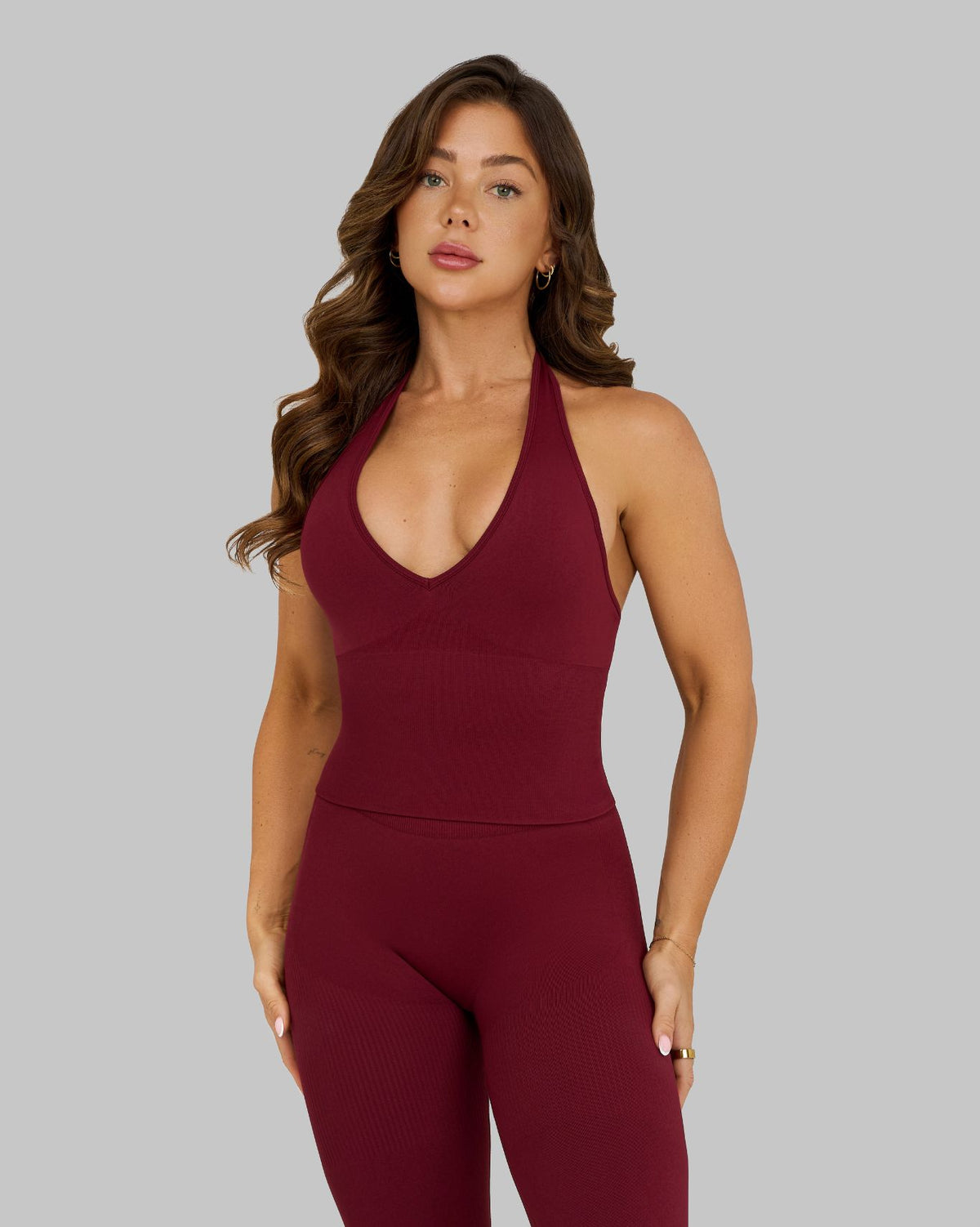 Elevate™ Sculpting Seamless Halterneck Top | Fine Wine