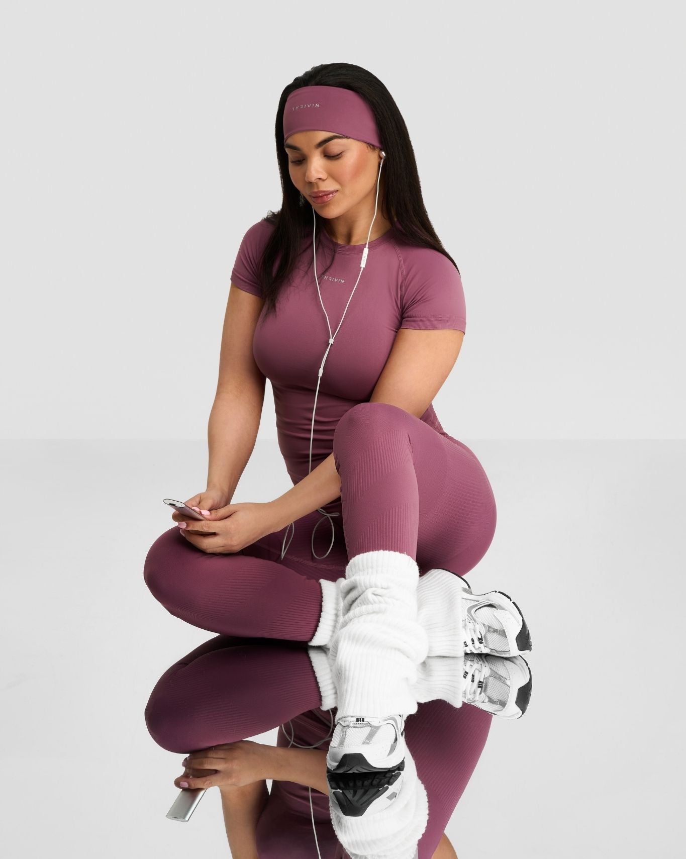 The Essential Collection Chrome Logo Headband | Orchid Mauve