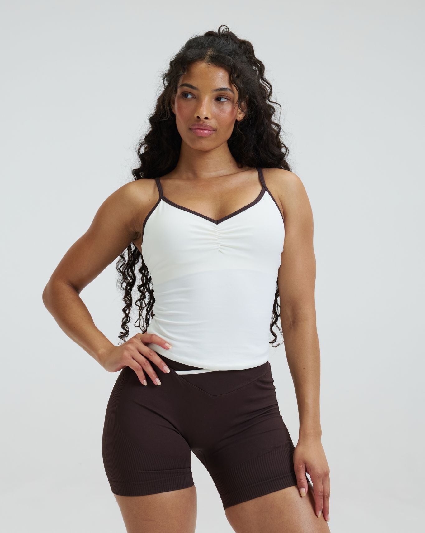 Elevate™ Outline Cross Back Tank Top | Cream