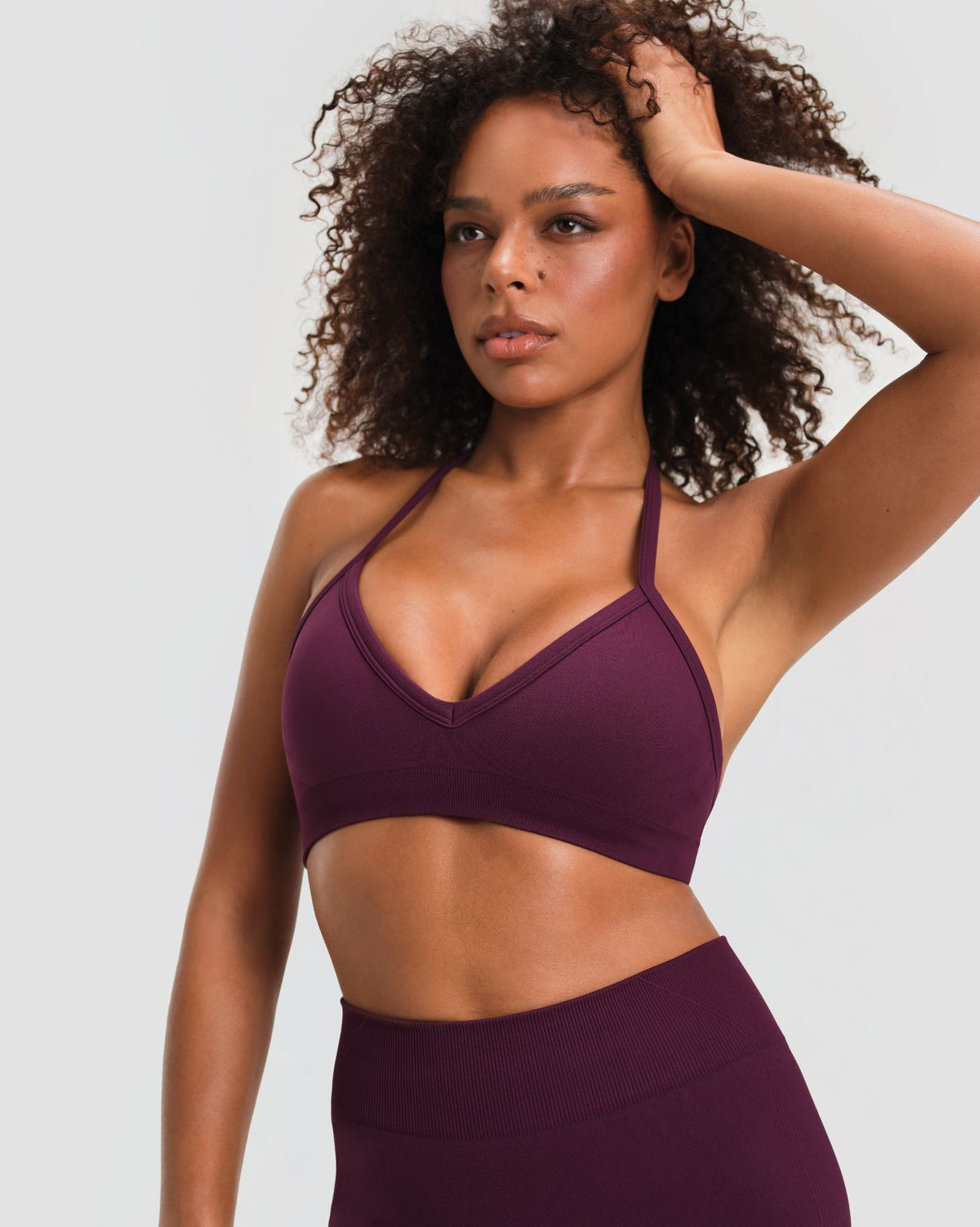 Elevate™ Sculpting Seamless Adjustable Halter Bra | Winter Plum