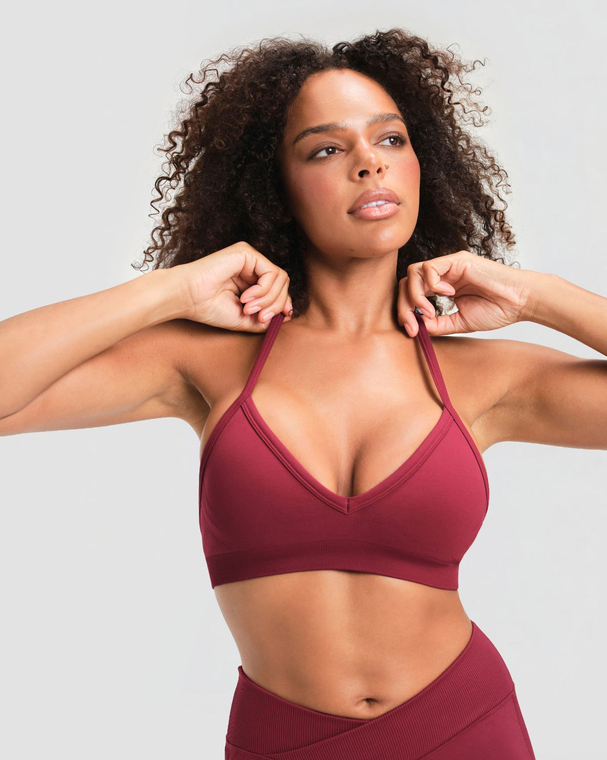Elevate™ Sculpting Seamless Adjustable Halter Bra | Fine Wine