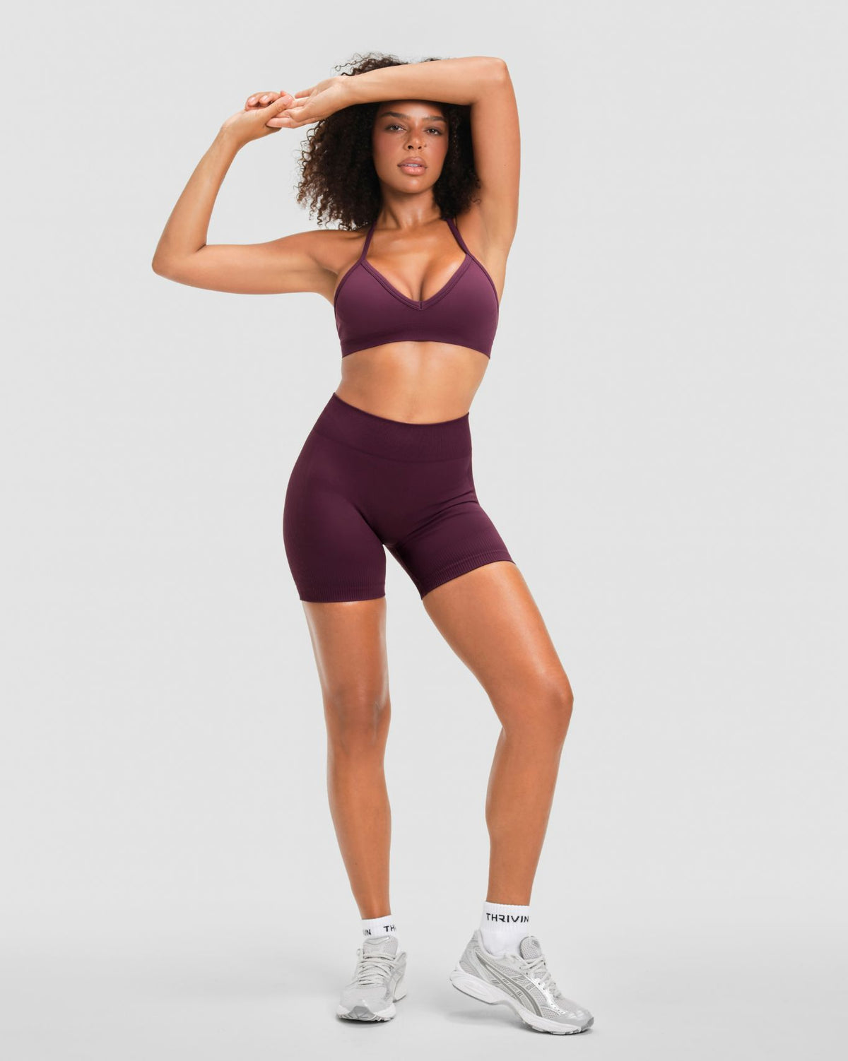 Elevate™ Sculpting Mid Waist Scrunch Shorter Shorts | Winter Plum