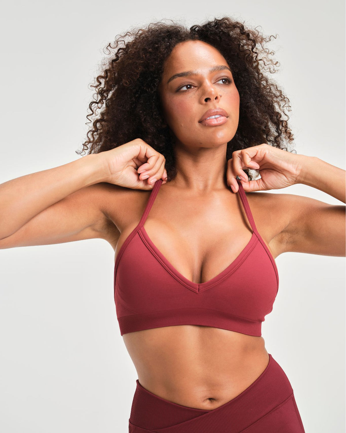 Elevate™ Sculpting Seamless Adjustable Halter Bra | Fine Wine