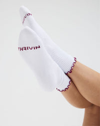 THRIVIN Frill Ruffle Socks | Cherry Berry