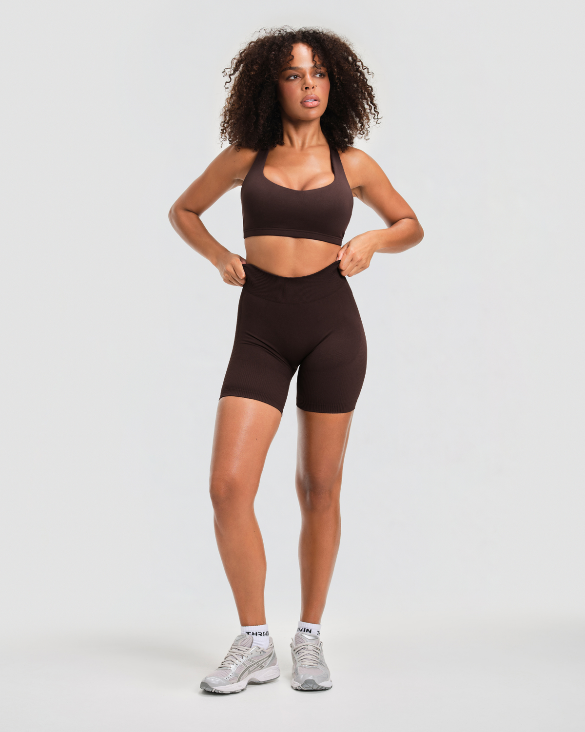 Elevateโข Sculpting Mid Waist Scrunch Shorts | Coffee