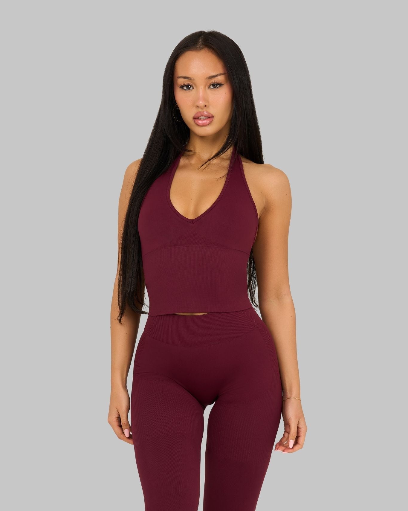 Elevate™ Sculpting Seamless Halterneck Top | Cranberry