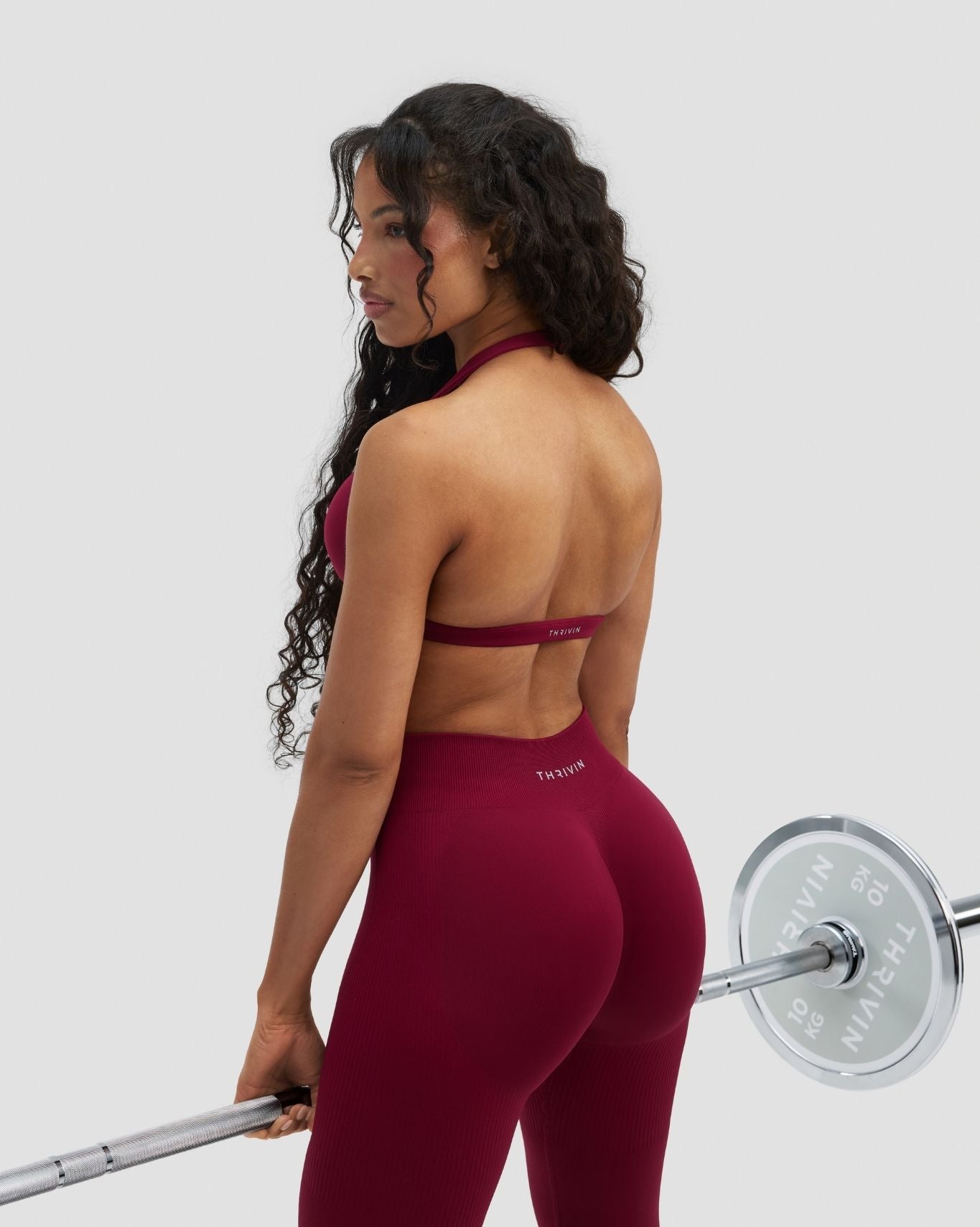 Elevate™ Sculpting Seamless V-Neck Halter Bra | Raspberry
