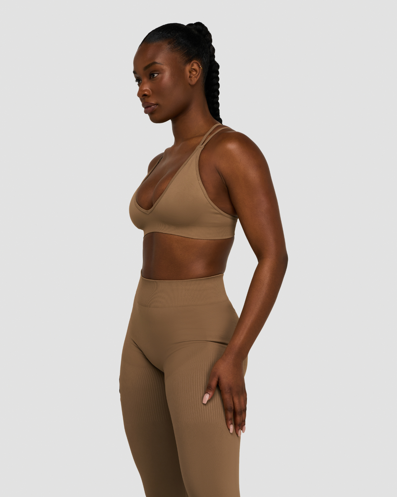 Elevate™ Sculpting Seamless Adjustable Halter Bra | Toffee
