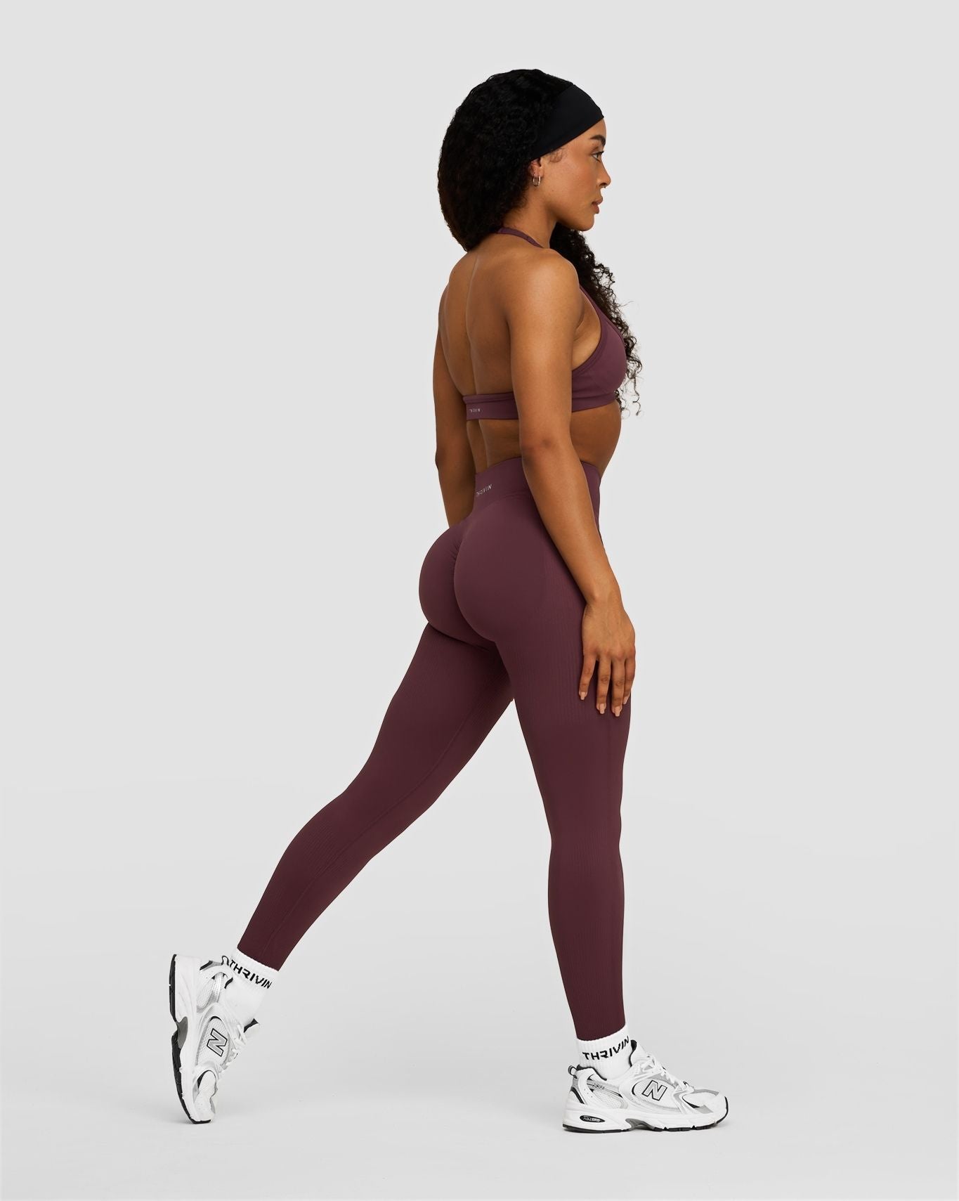 Elevate™ Leggings Moldeadores de Cintura Media con Fruncido | Mauve Oscuro