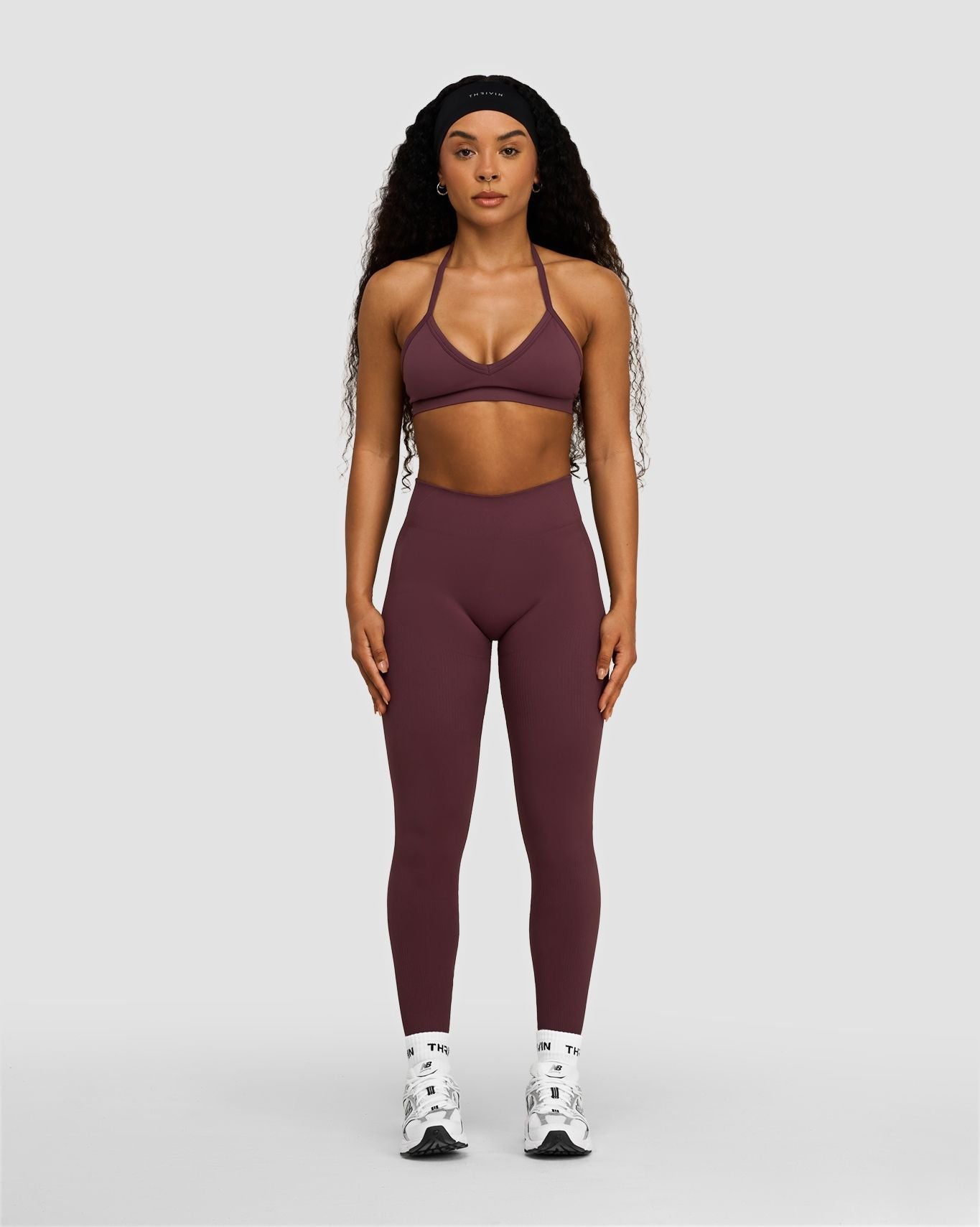 Elevate™ Leggings Moldeadores de Cintura Media con Fruncido | Mauve Oscuro