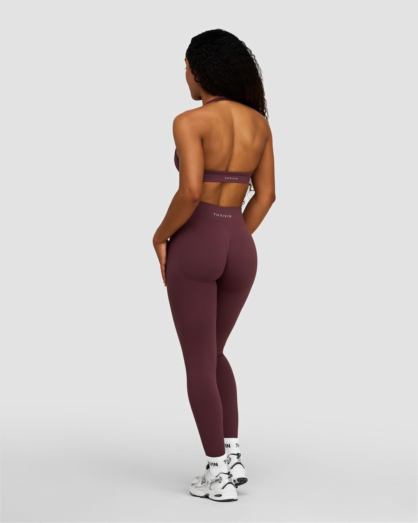 Elevate™ Leggings Moldeadores de Cintura Media con Fruncido | Mauve Oscuro