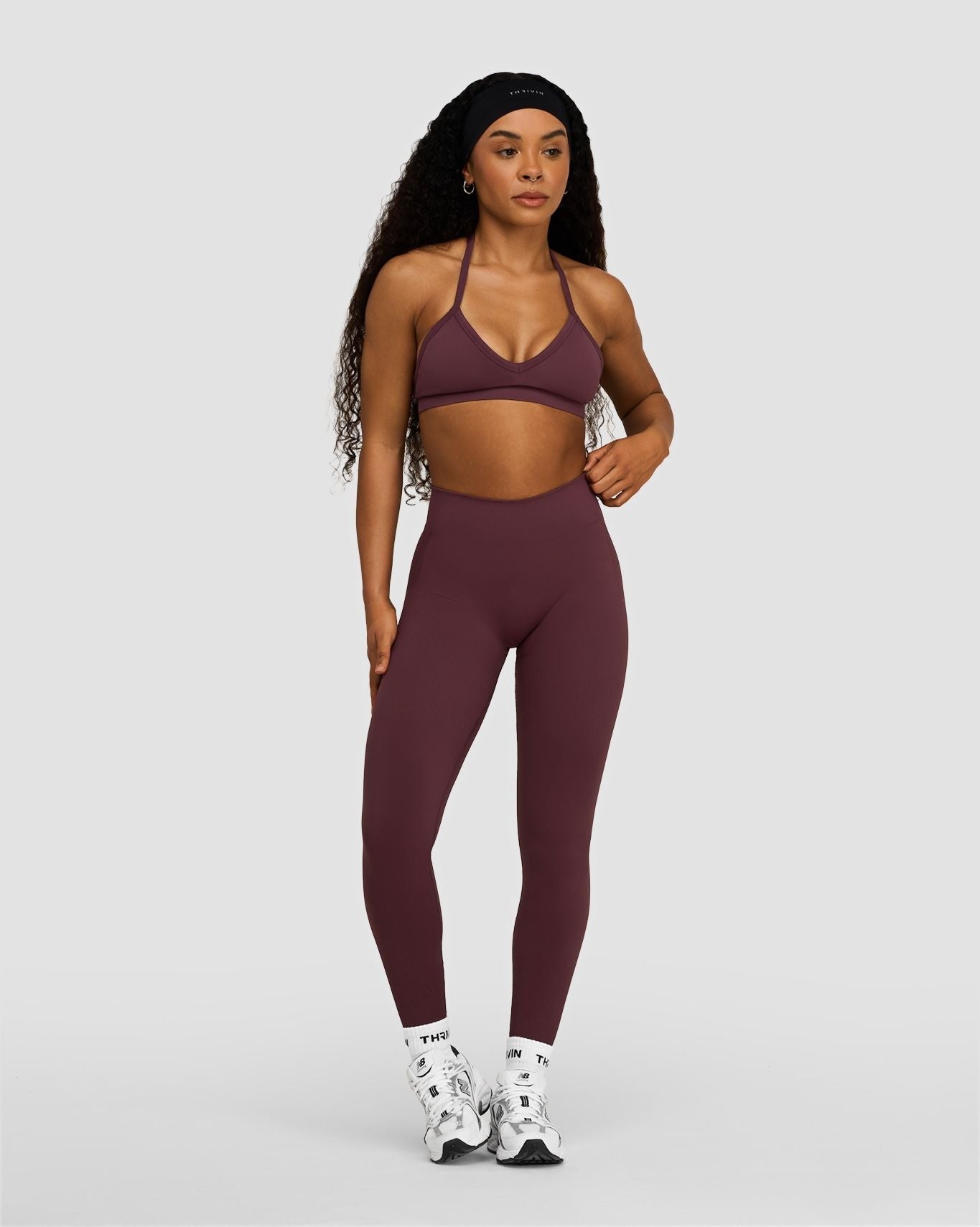 Elevate™ Leggings Moldeadores de Cintura Media con Fruncido | Mauve Oscuro