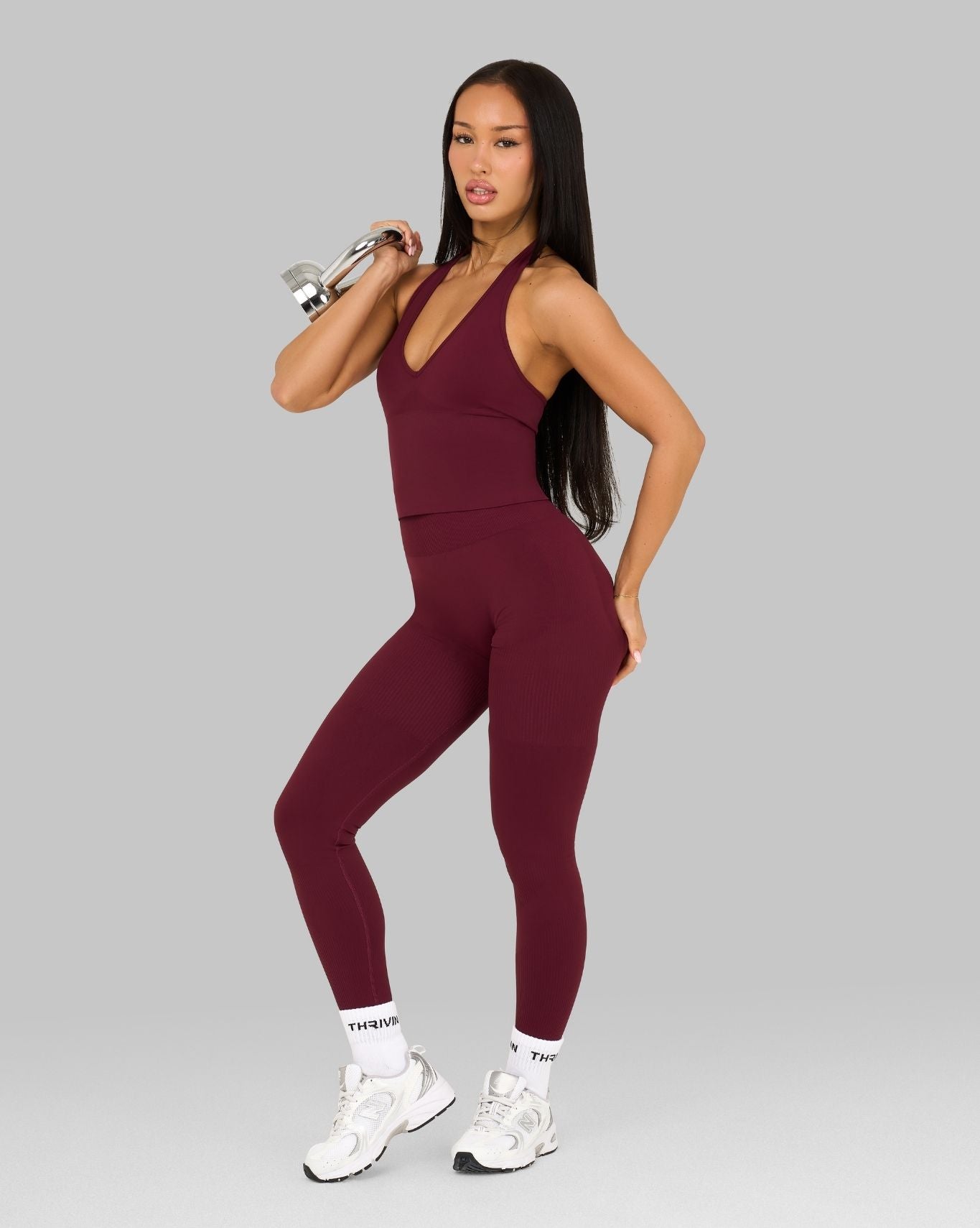 Elevate™ Sculpting Seamless Halterneck Top | Cranberry