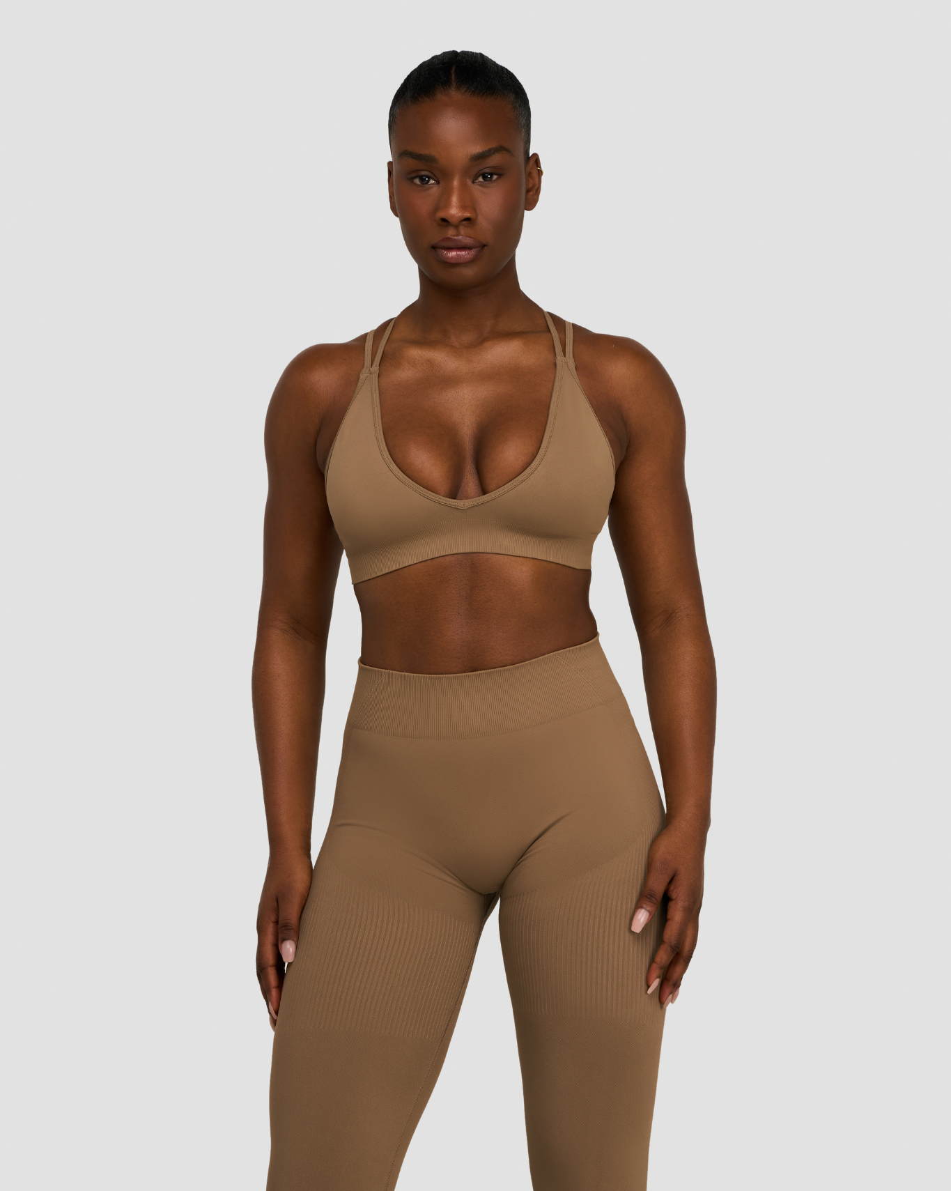 Elevate™ Sculpting Seamless Adjustable Halter Bra | Toffee