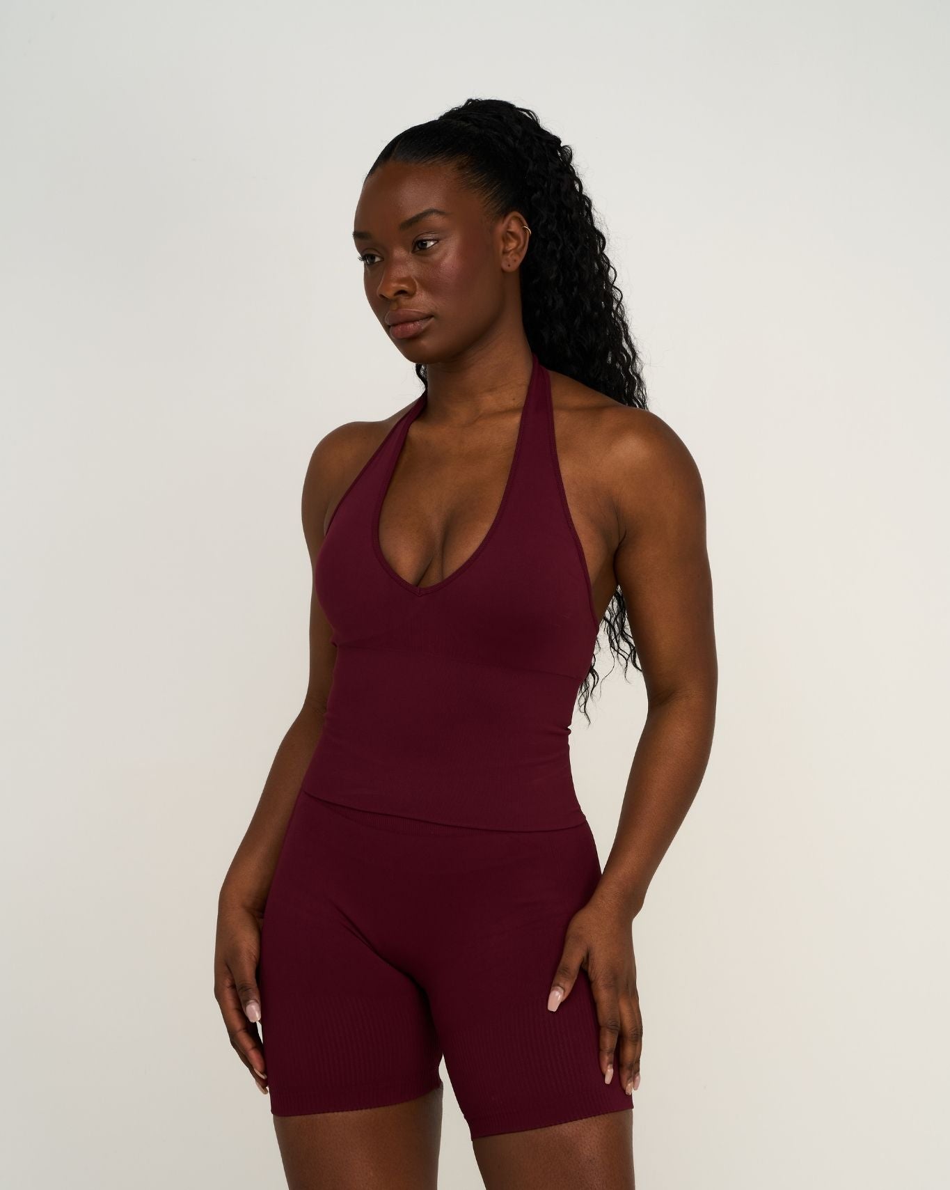 Elevate™ Top Halter Sin Costuras Modelador | Merlot