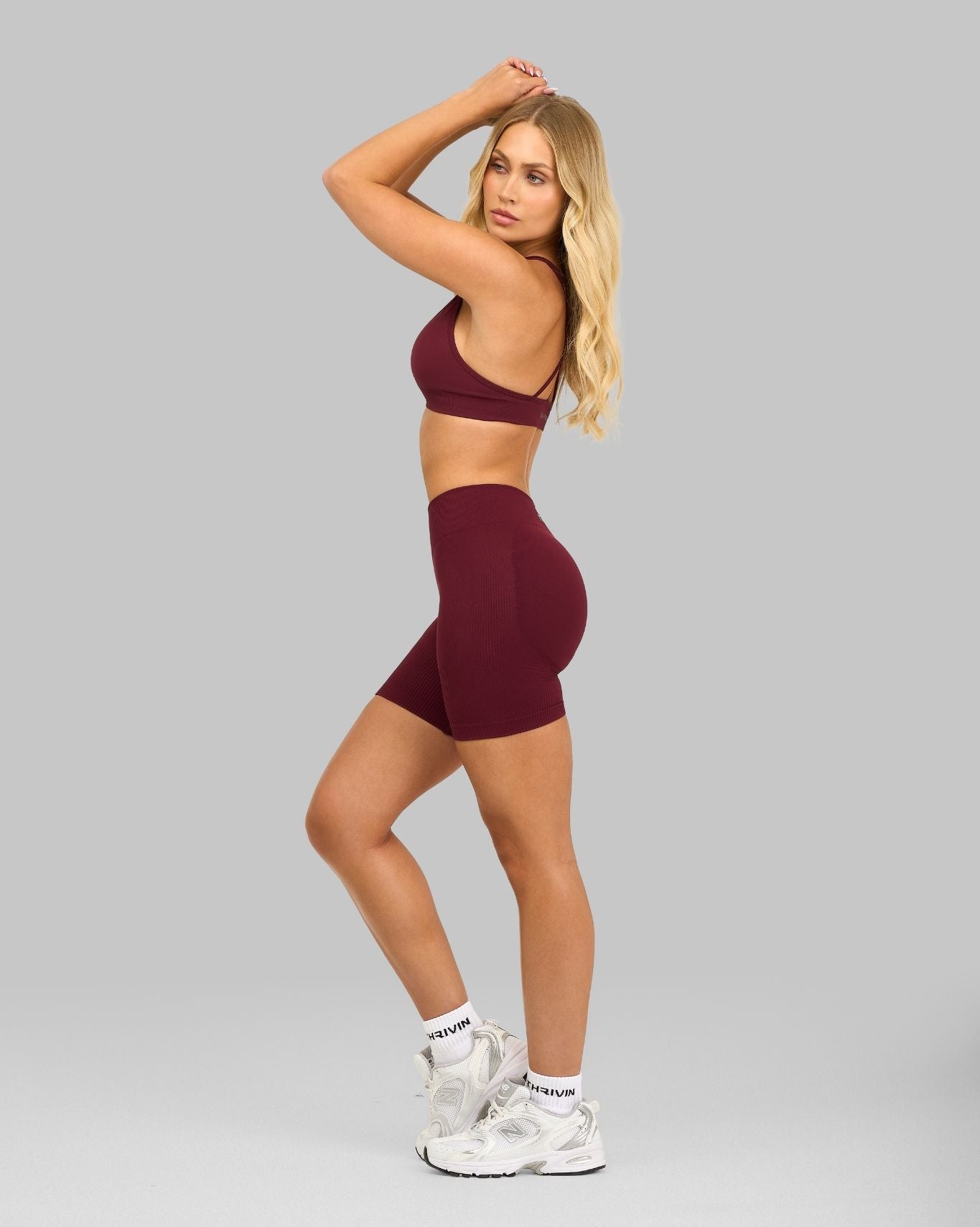 Elevate™ Sculpting Mid Waist Scrunch Shorts | Cranberry