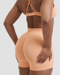 Elevate™ Pantalones Cortos Más Cortos Modeladores a Media Cintura con Detalle de Fruncido | Melón