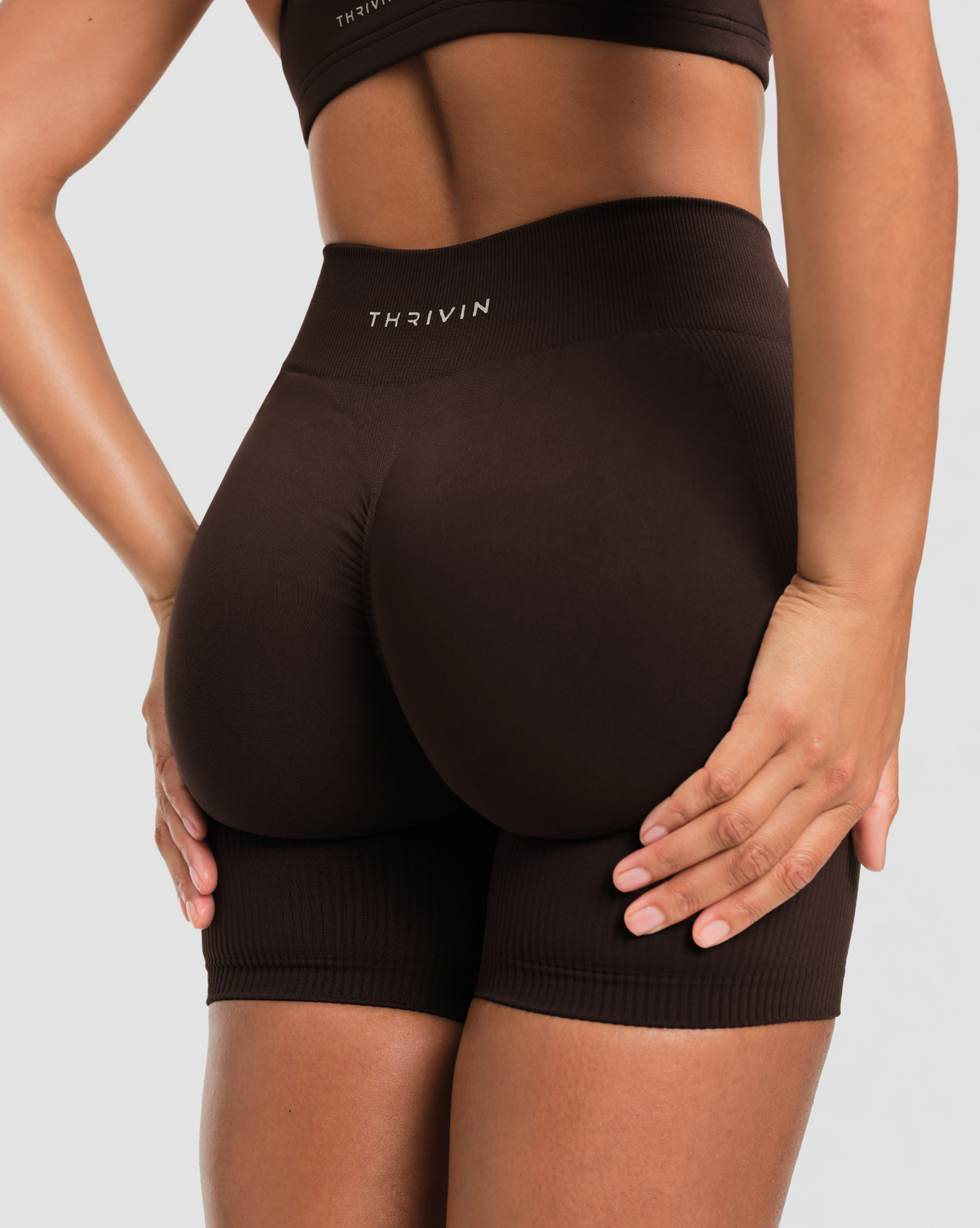 Elevateโข Sculpting Mid Waist Scrunch Shorts | Coffee