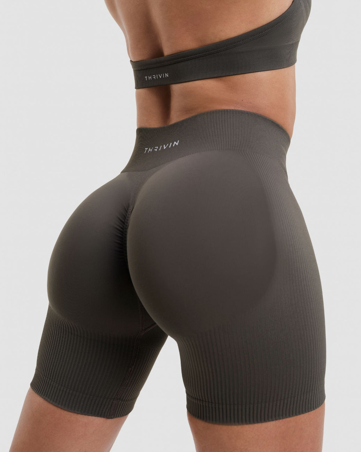 Elevate™ Sculpting Mid Waist Scrunch Shorts | Olive Green