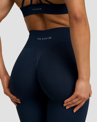 Elevate™ Sculpting Mid Waist Scrunch Leggings | Midnight Navy