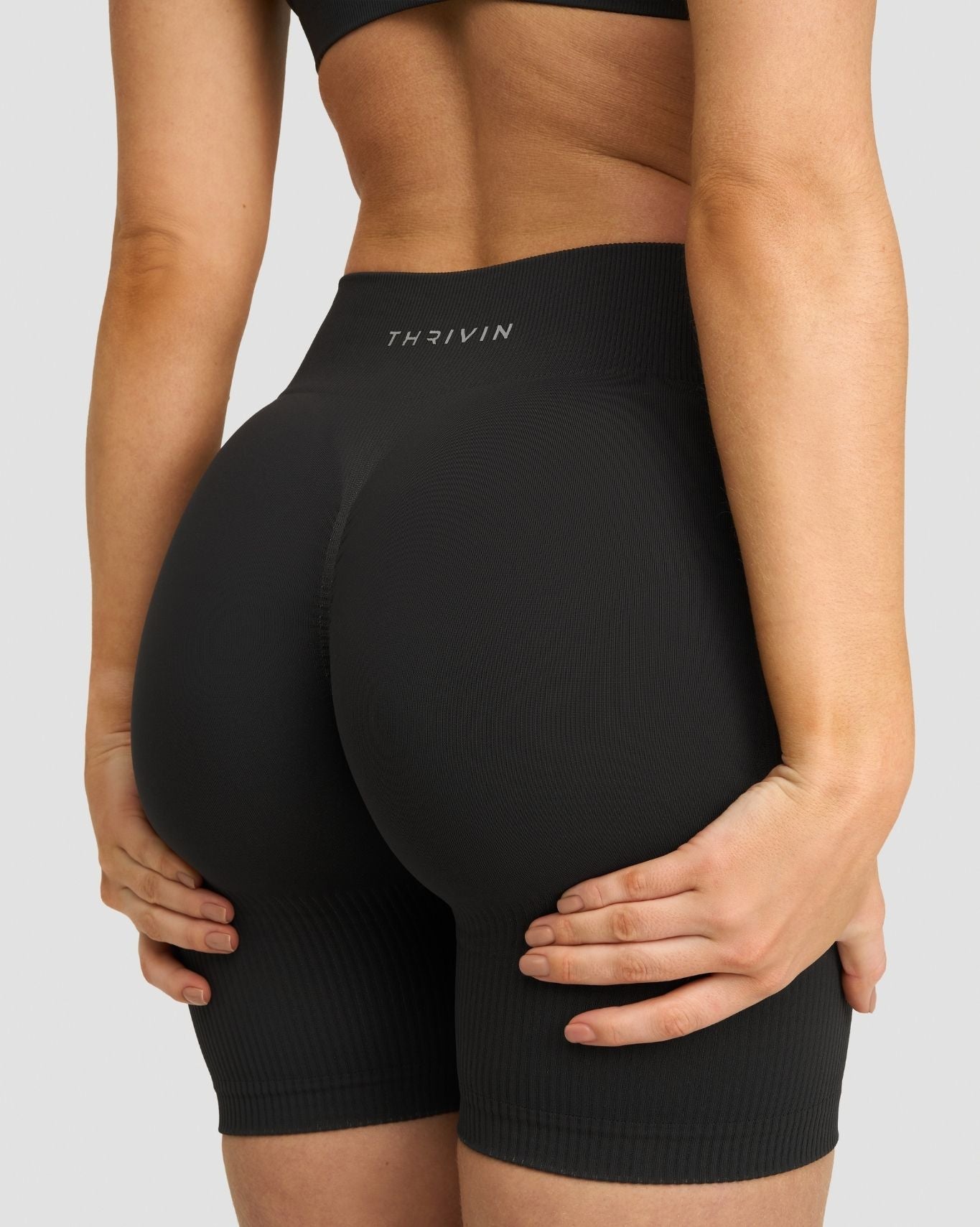 Elevate™ Sculpting Mid Waist Scrunch Shorts | Charcoal Grey