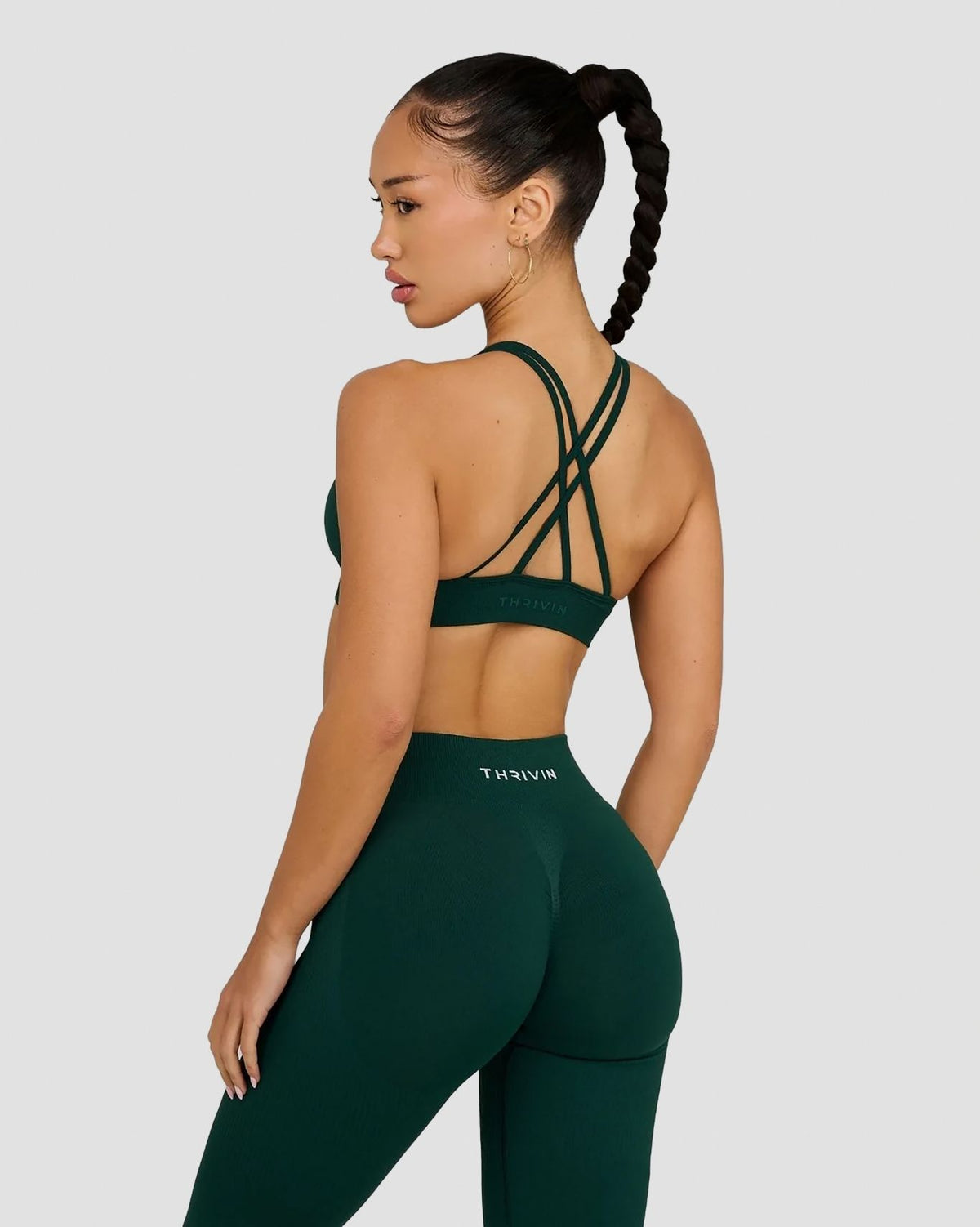 Elevate™ Bra de Apex Alto Sin Costuras de Modelado | Verde Pino