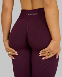Arise - Seamless Sculpt Ribbed Contour Leggings - Zwart