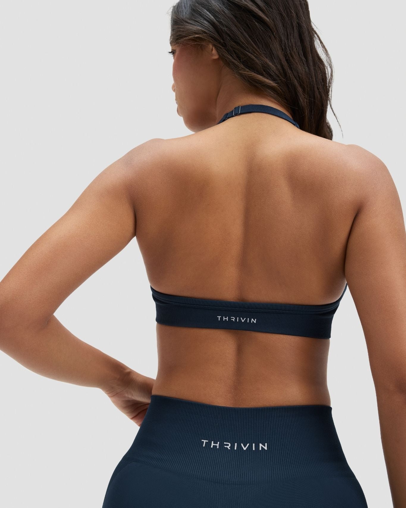 Elevate™ Sculpting Seamless Adjustable Halter Bra | Midnight Navy