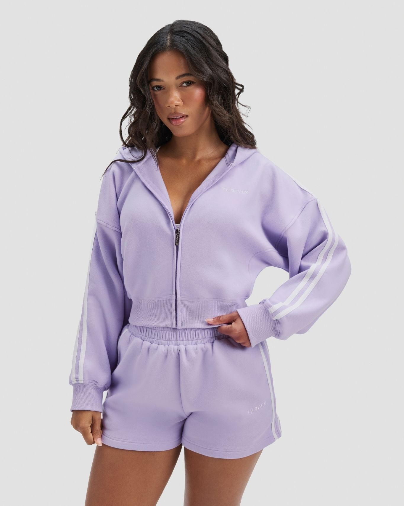 Essential Jersey Stripe Shorts | Lilac