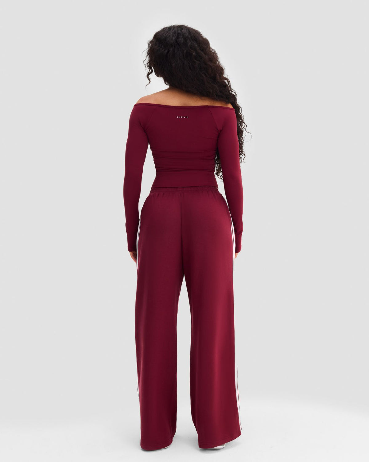 Wide Leg Striped Joggers | Fine Wine