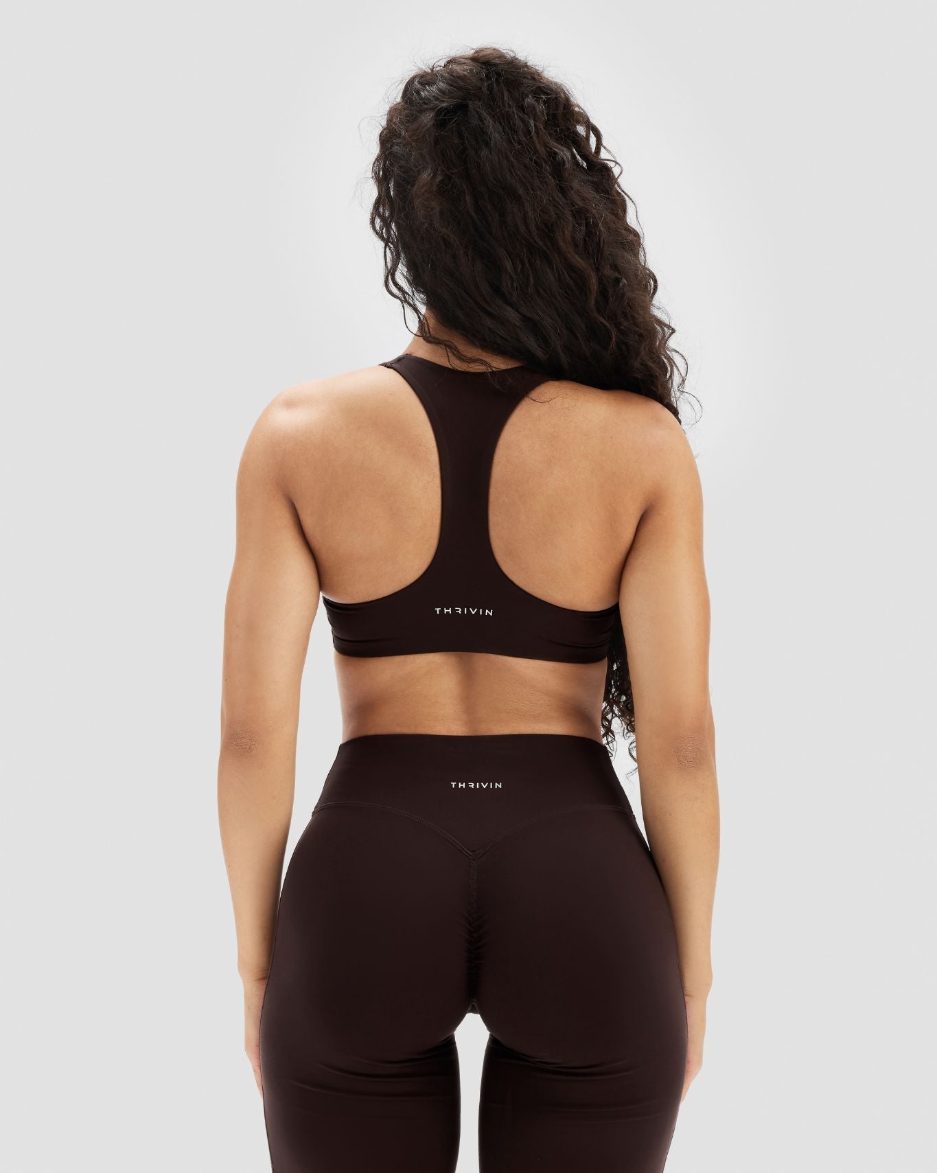 Essence Racer Back Sports Bra | Coffee