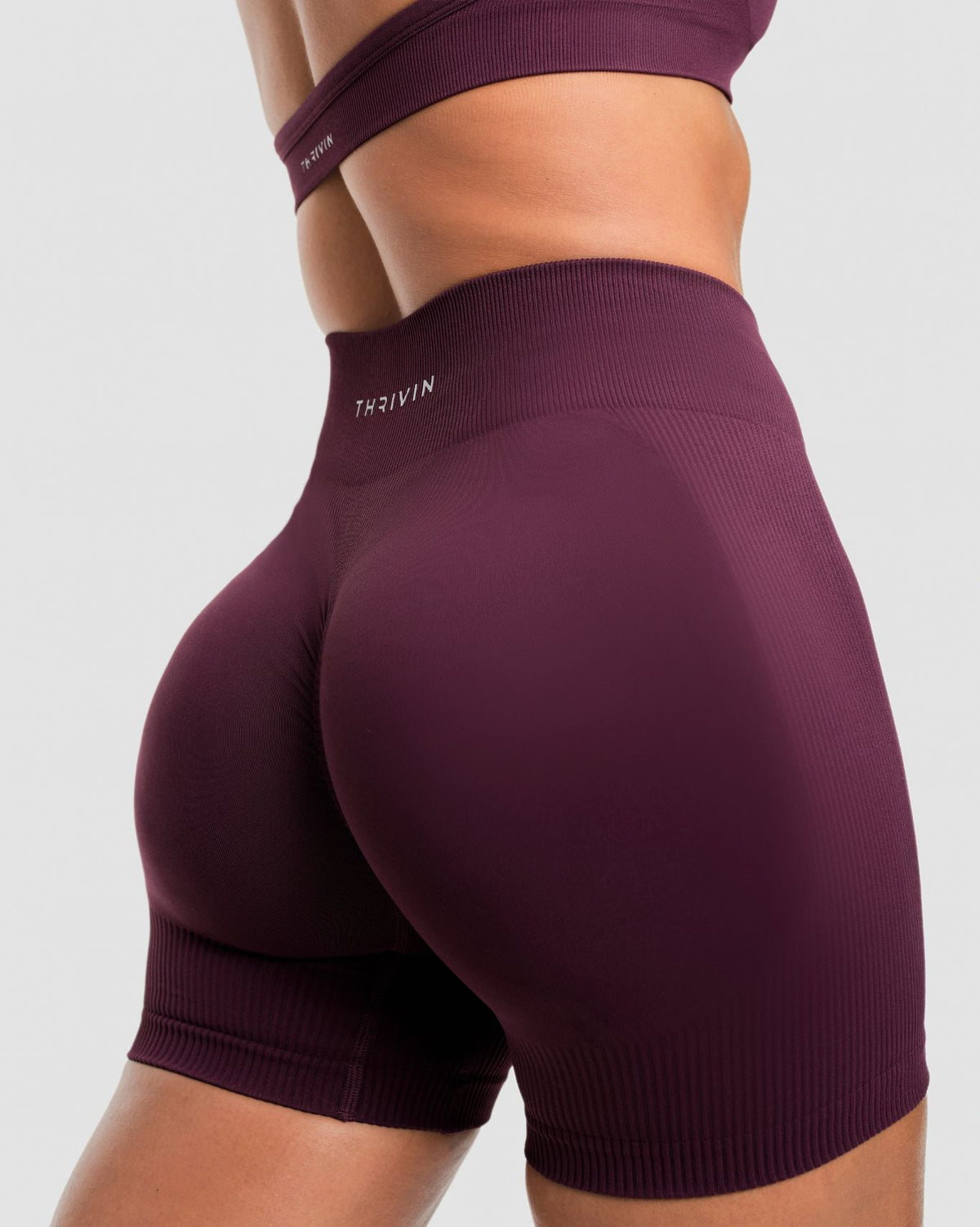 Elevateโข Sculpting Mid Waist Scrunch Shorter Shorts | Winter Plum