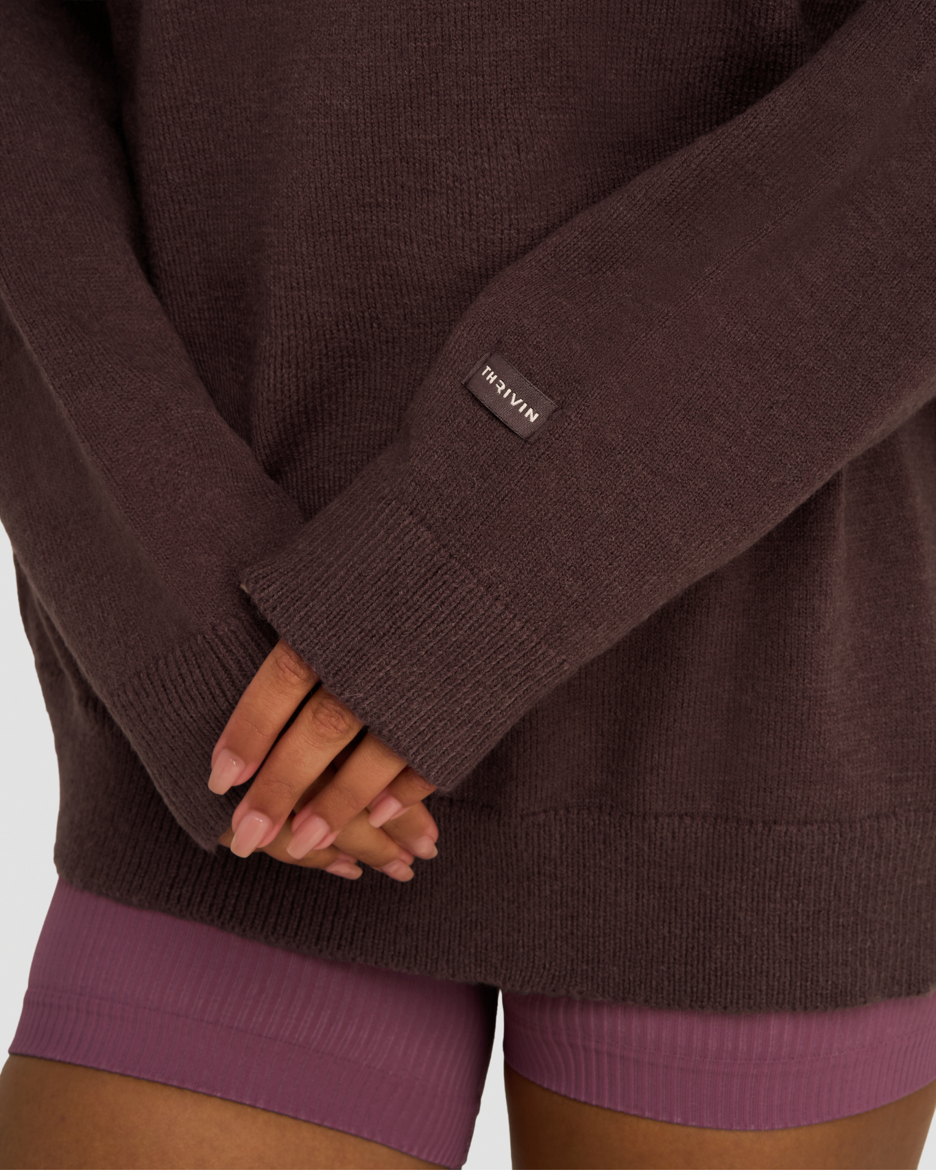 The Essential Collection Off The Shoulder Wool Blend Sweater | Dark Mauve