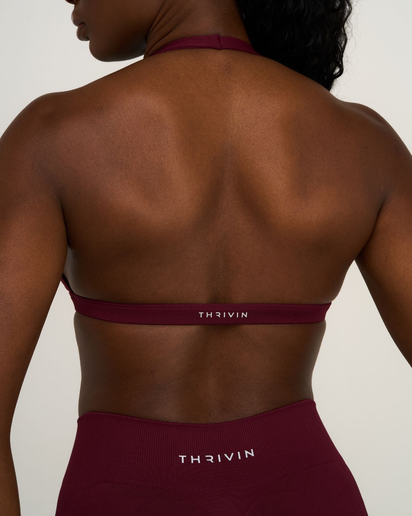 Elevate™ Sculpting Seamless V-Neck Halter Bra | Merlot