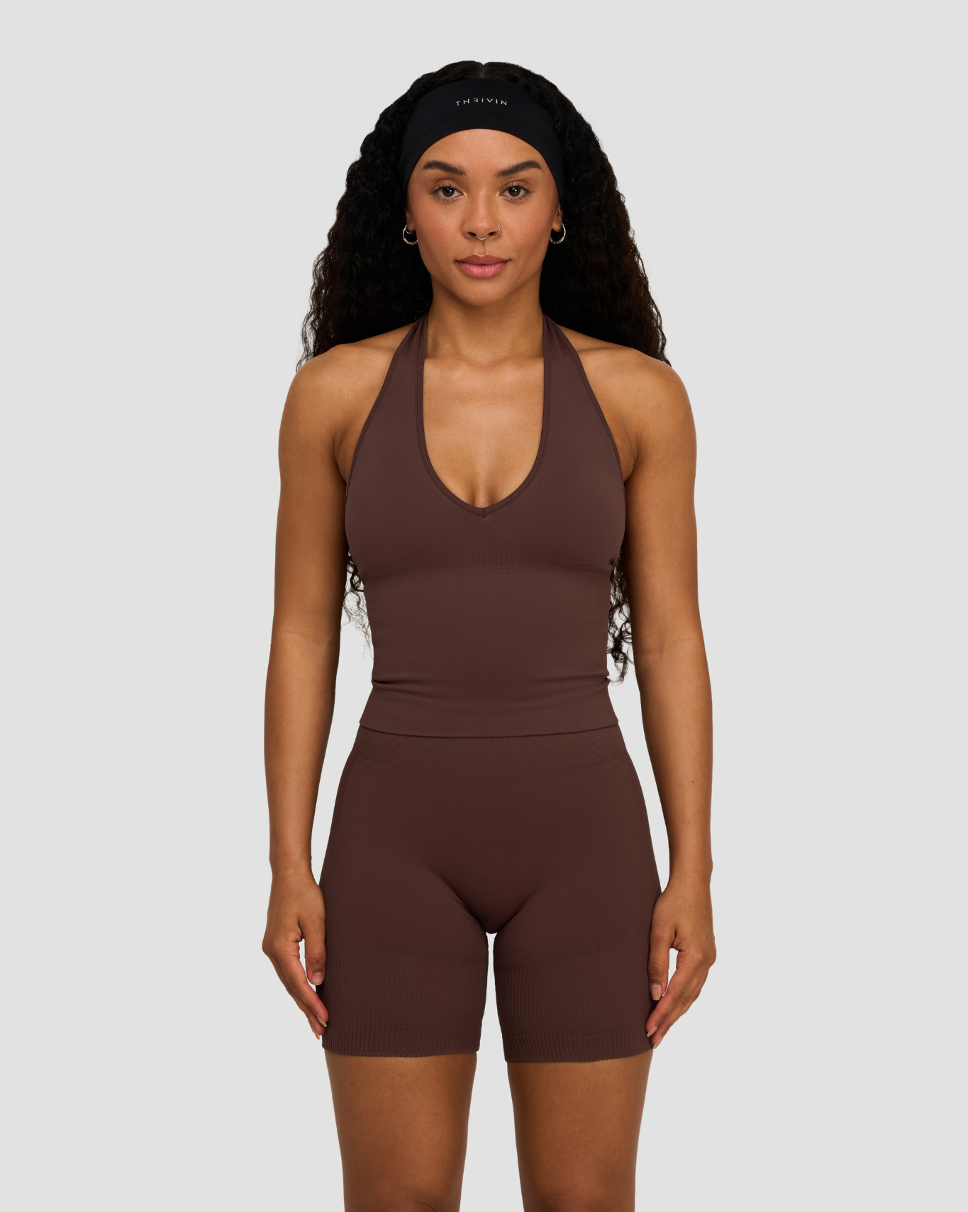 Elevate™ Sculpting Seamless Halterneck Top | Dark Mauve