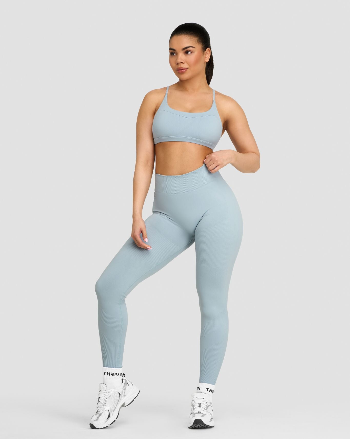 Elevate™ Sculpting Mid Waist Scrunch Leggings | Blue Haze