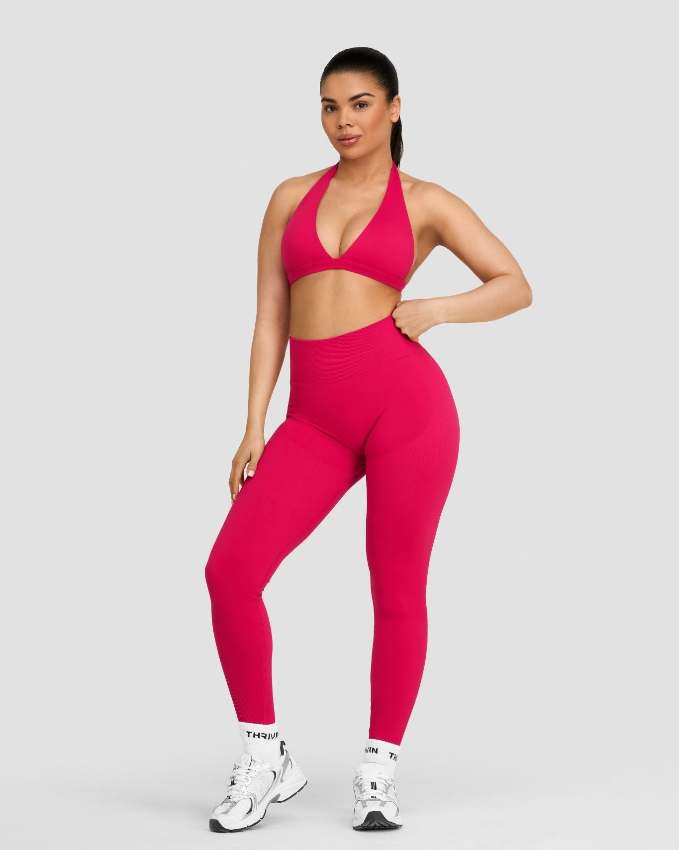 High Waist Scrunch Butt Leggings - Strawberry | Thrivin