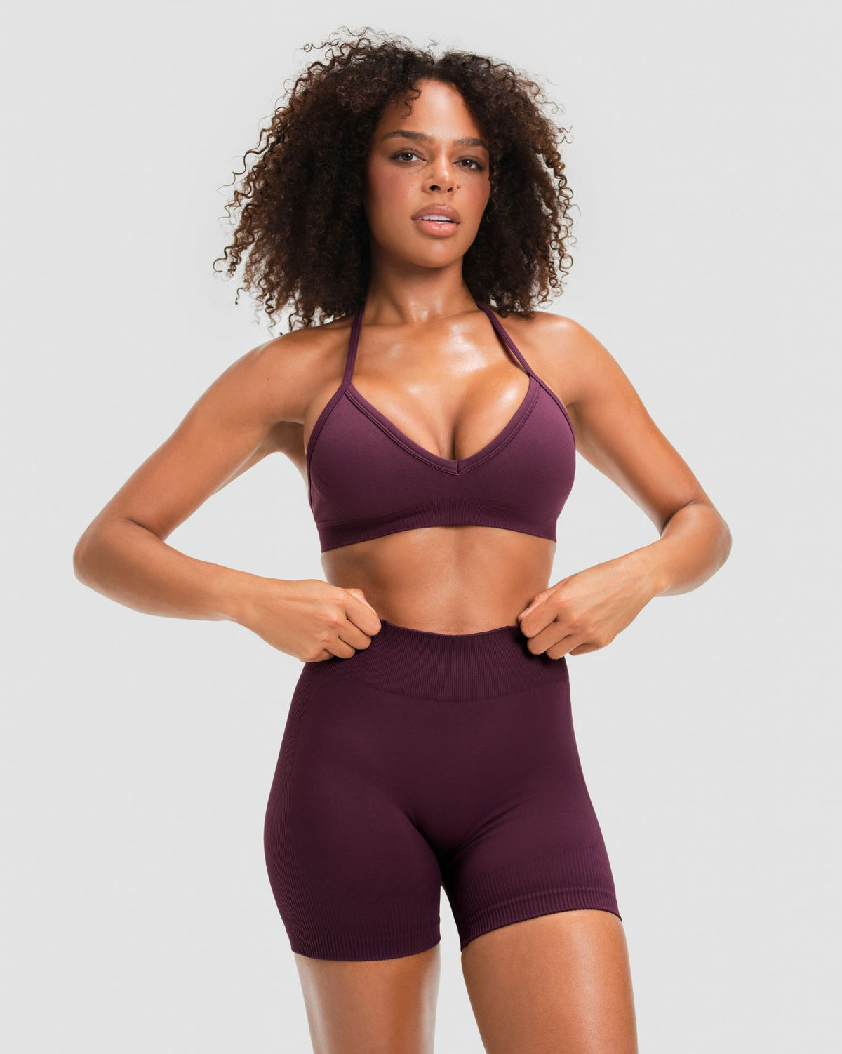 Elevateโข Sculpting Mid Waist Scrunch Shorter Shorts | Winter Plum