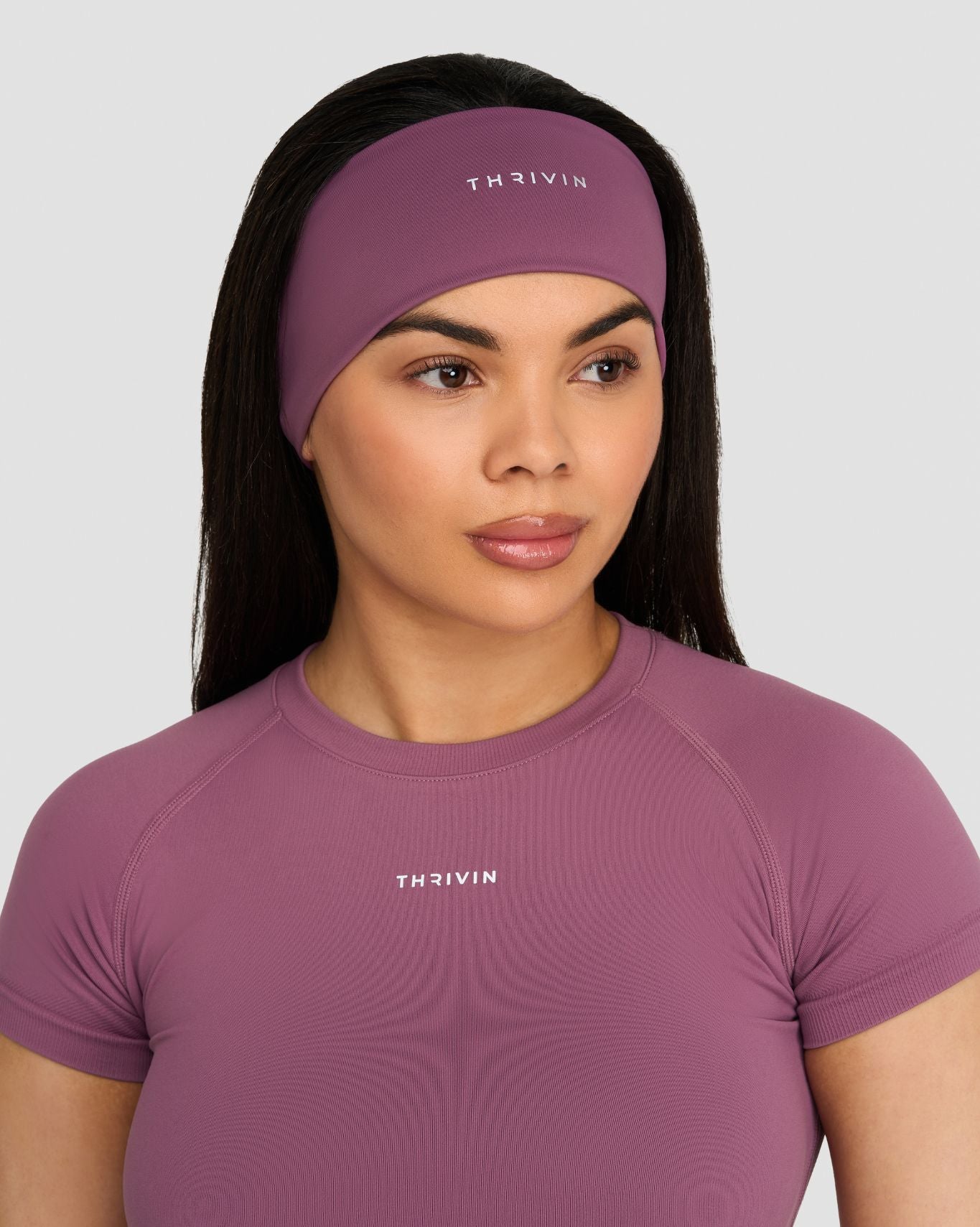 The Essential Collection Chrome Logo Headband | Orchid Mauve
