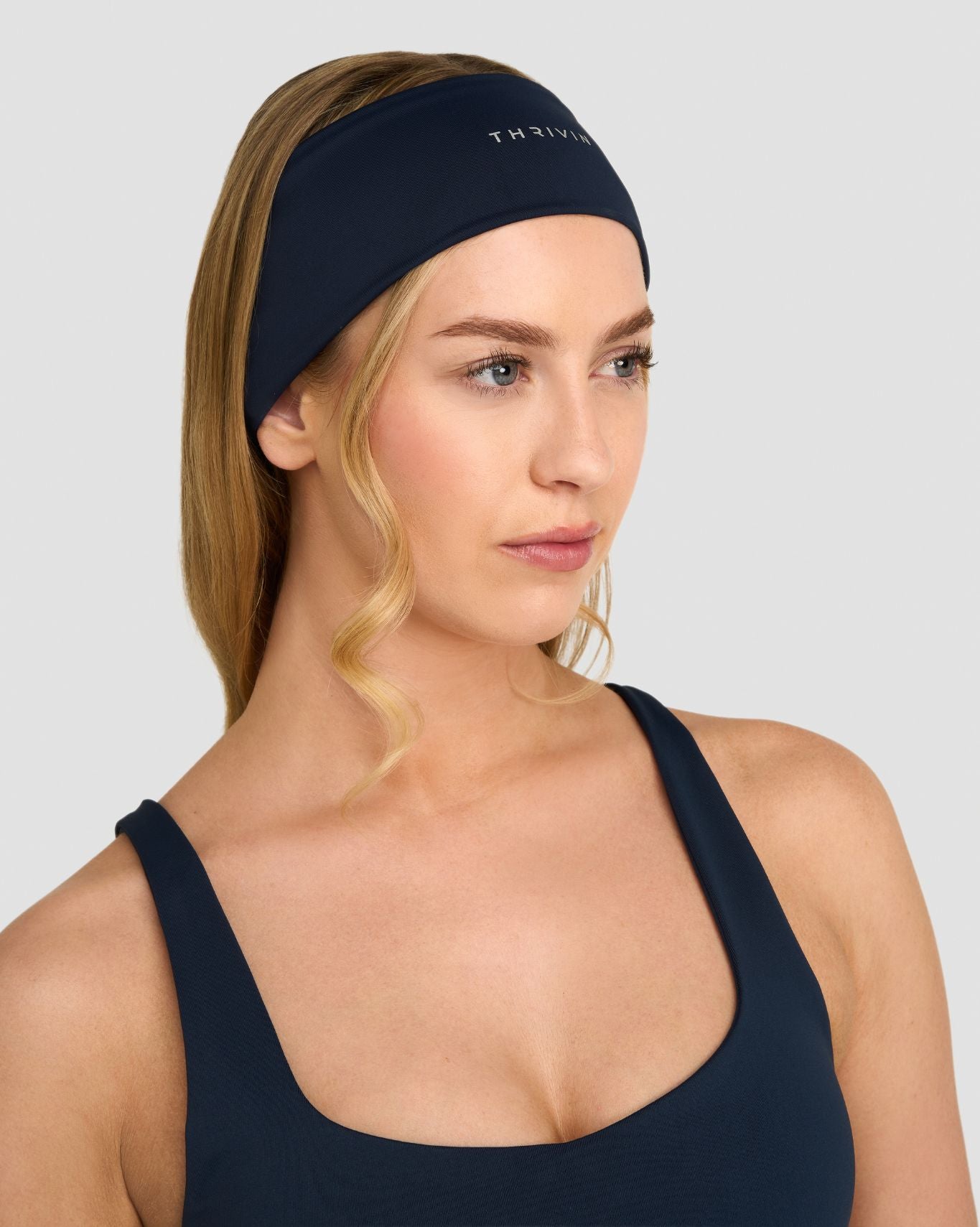 The Essential Collection Chrome Logo Headband | Midnight Navy
