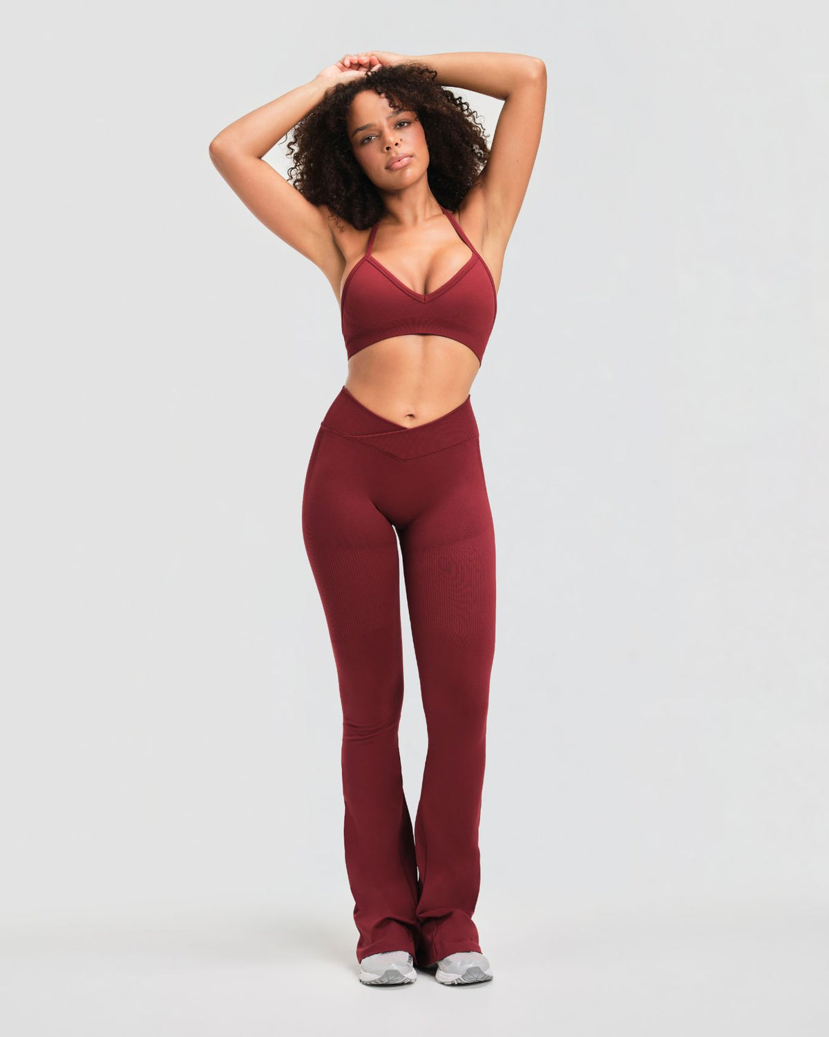 Elevate™ Sculpting Mid V-Waist Flare Leggings | Fine Wine