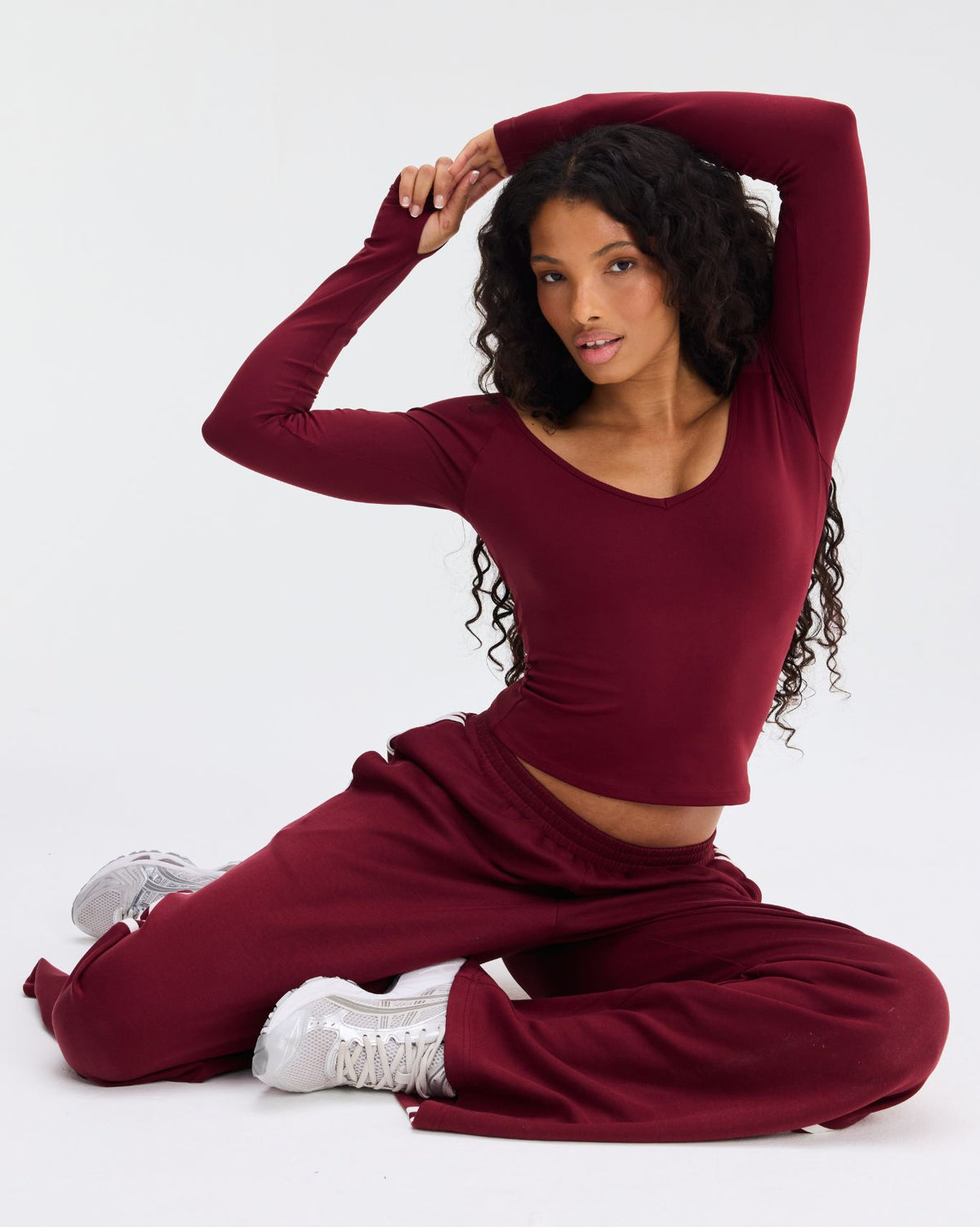 Pantalones Jogger de Pierna Ancha a Rayas | Vino Fino