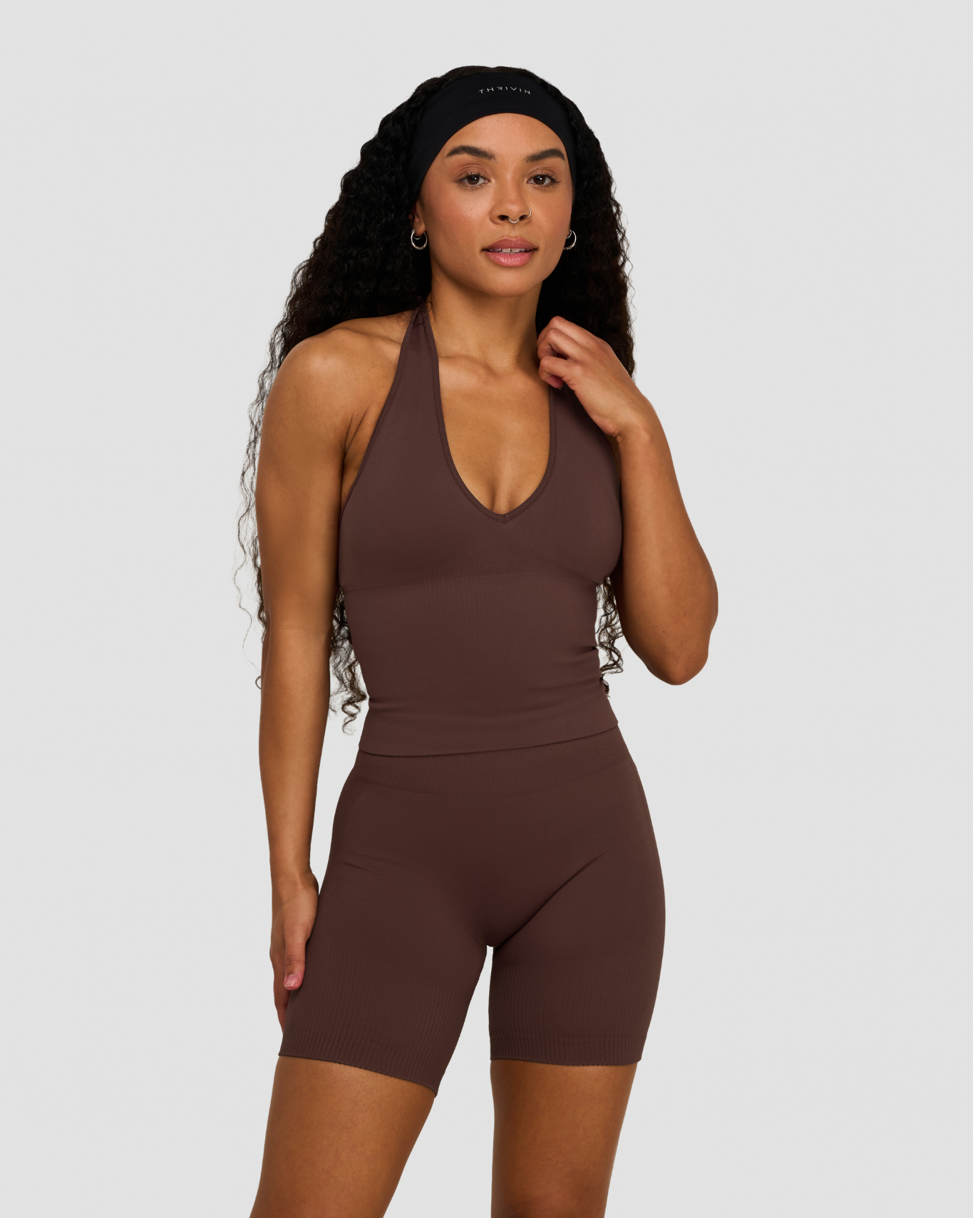 Elevate™ Sculpting Seamless Halterneck Top | Dark Mauve