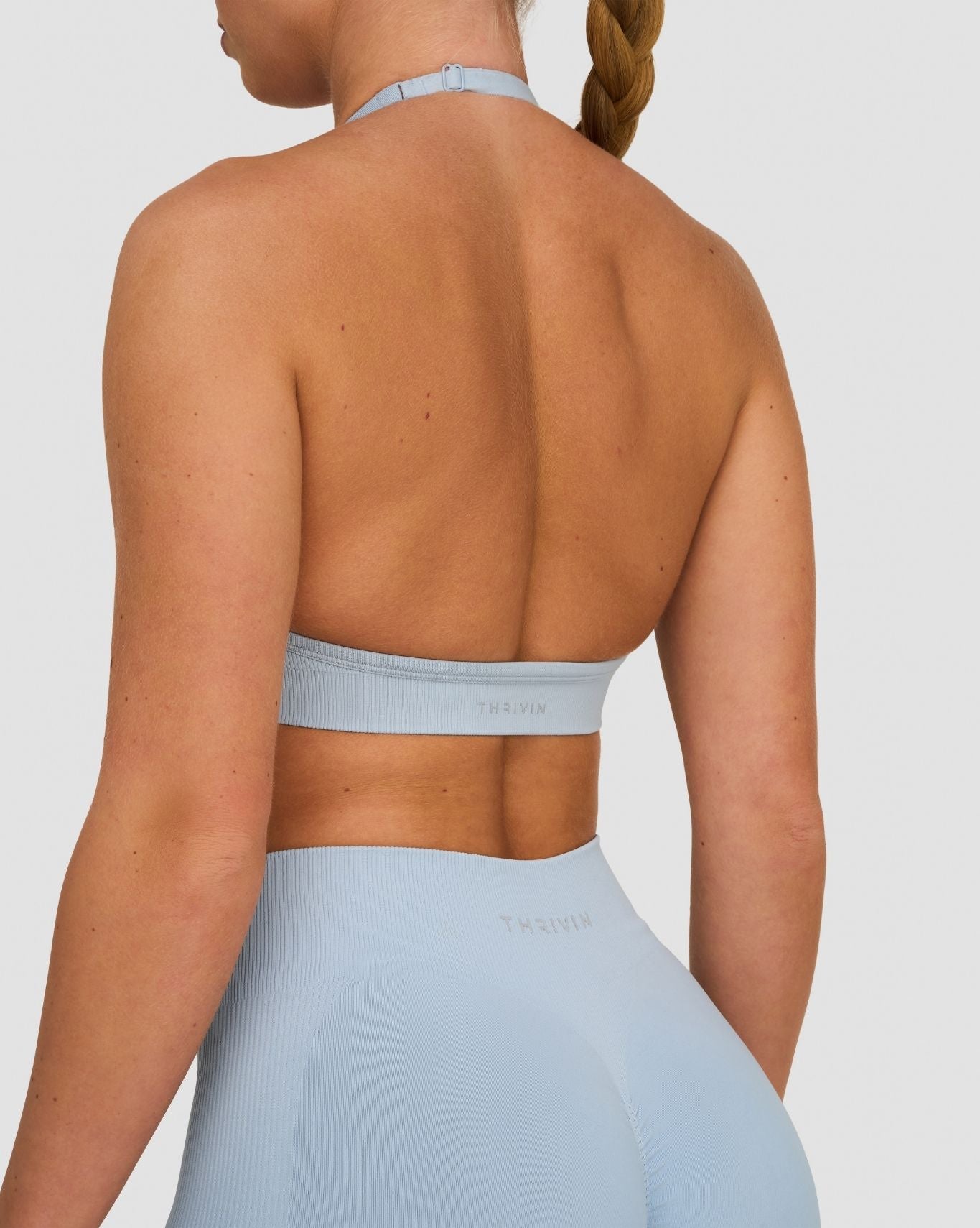 Elevate™ Sculpting Seamless Adjustable Halter Bra | Blue Haze