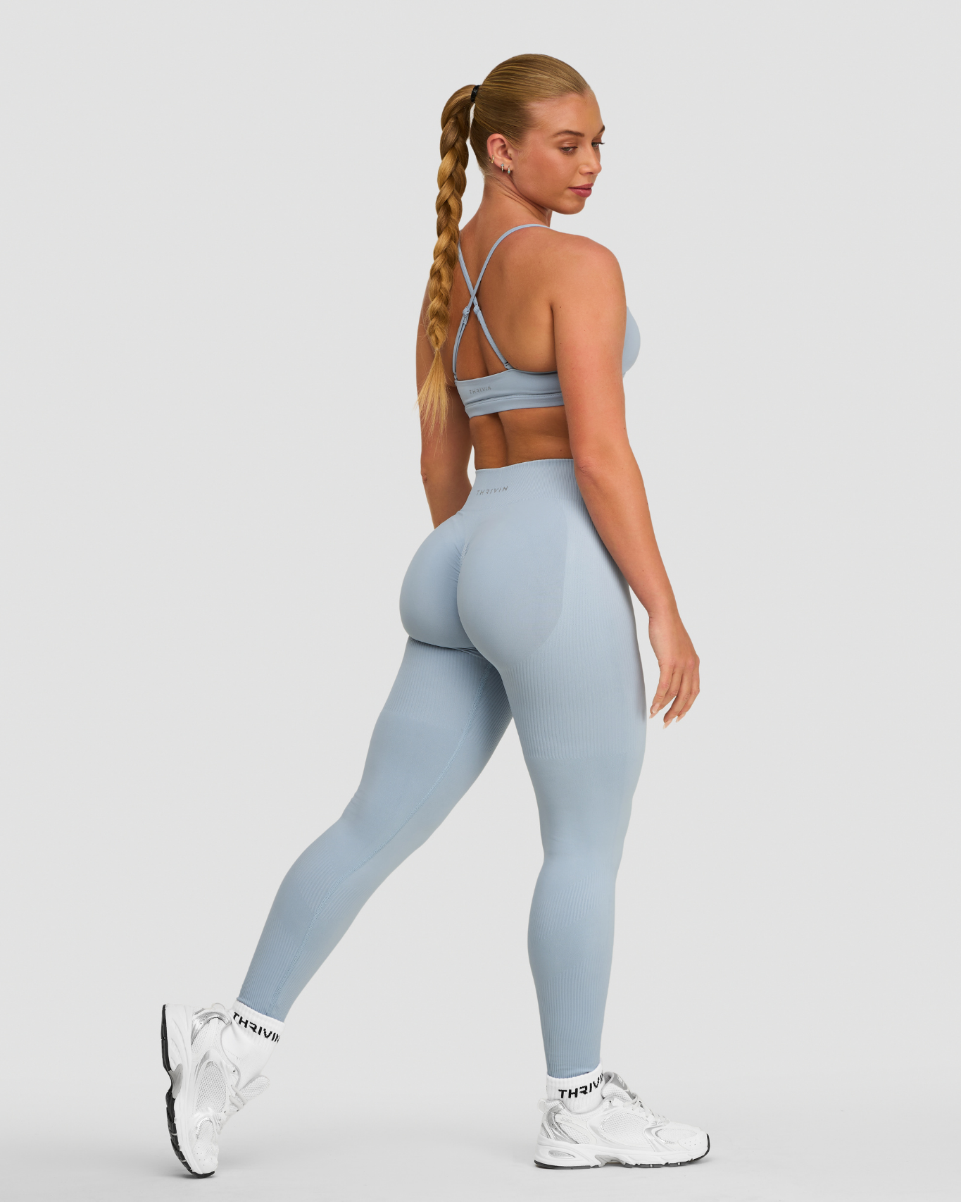 Elevate™ Sculpting Mid Waist Scrunch Leggings | Blue Haze